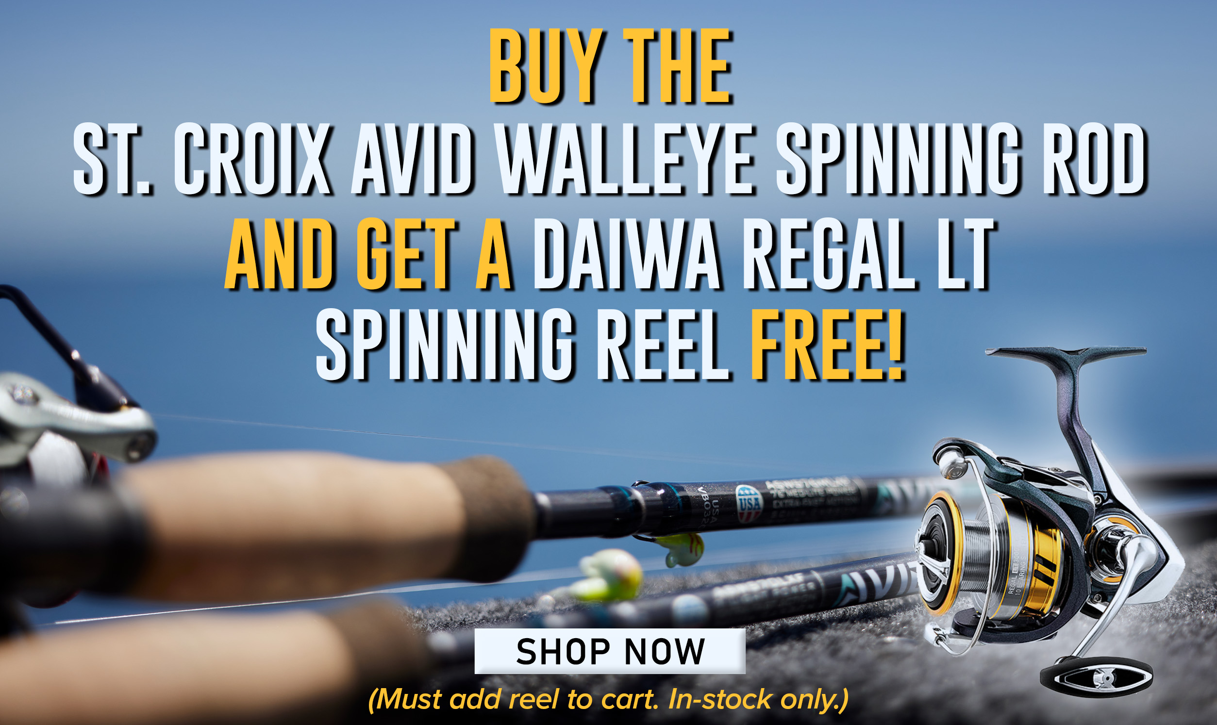 Buy The St. Croix Avid Series Walleye Spinning Rod And Get A Faiwa Regal LT Spinning Reel Free Shop Now (Must add reel to cart. In-stock only.)