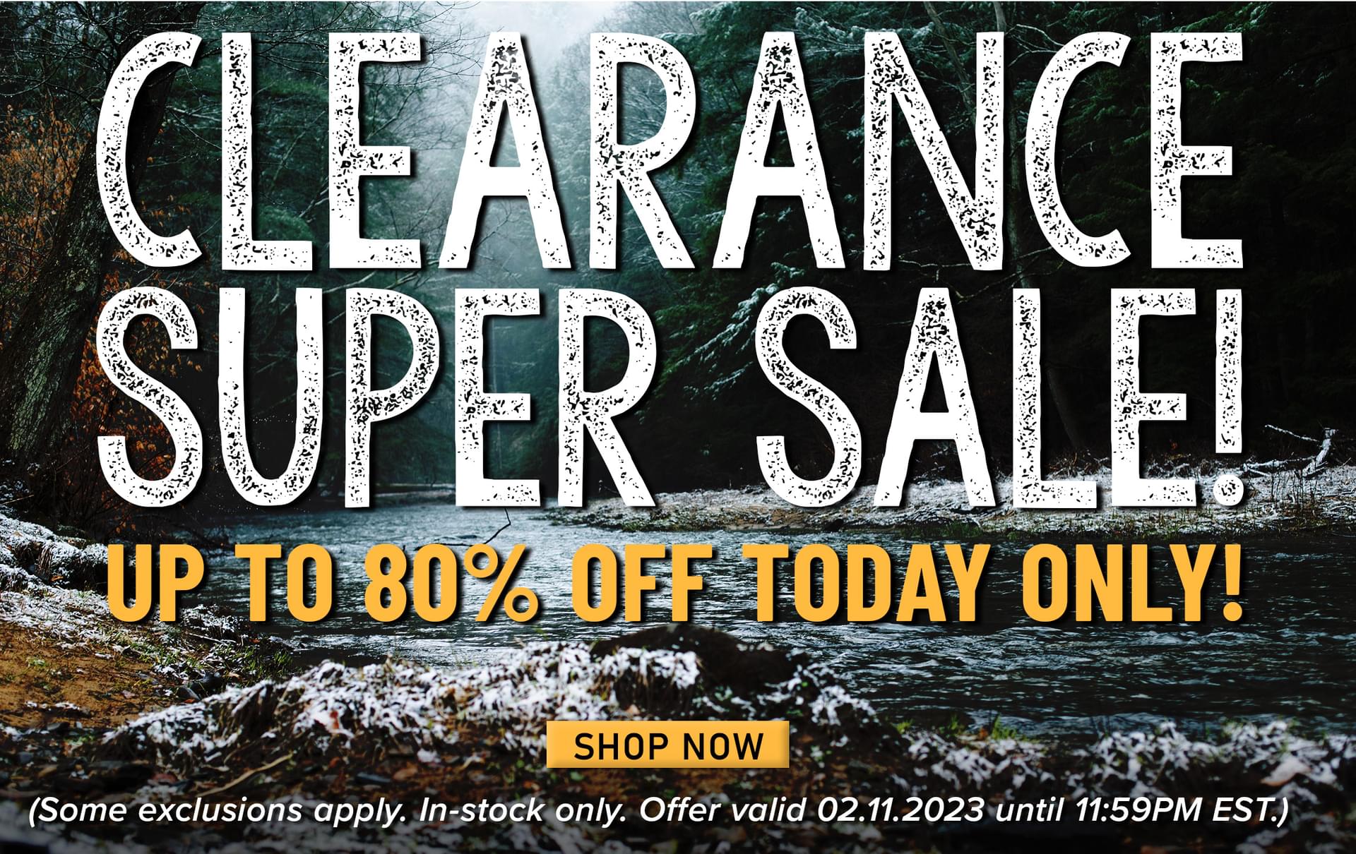 Clearance SUPER SALE! Up to 80% Off Today Only! Shop Now (Some exclusions apply. In-stock only. Offer valid 02.11.2023 until 11:59PM EST.)