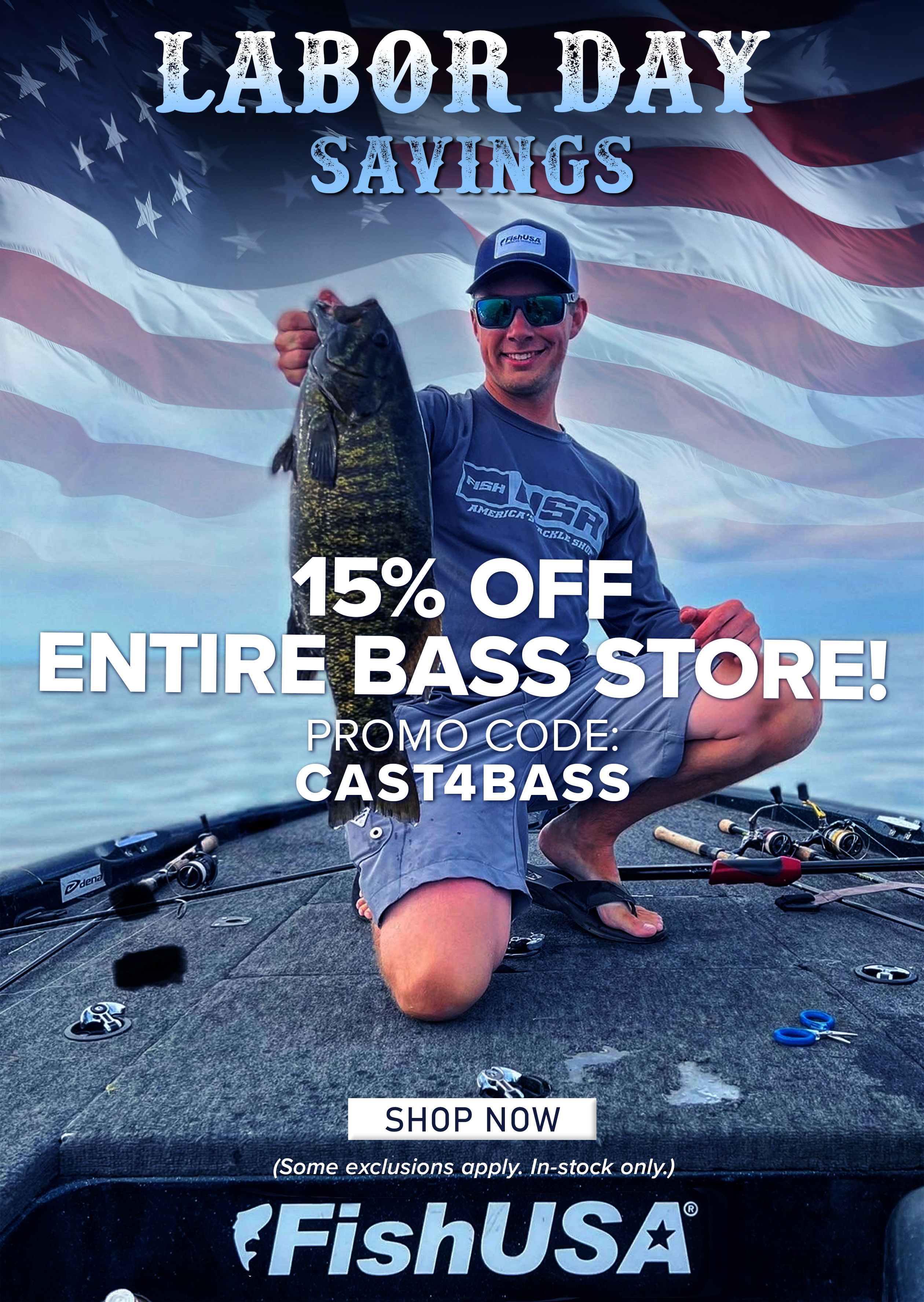 Labor Day Savings 15% Off Entire Bass Store Promo Code: CAST4BASS Shop Now (Some exclusions apply. In-stock only.)