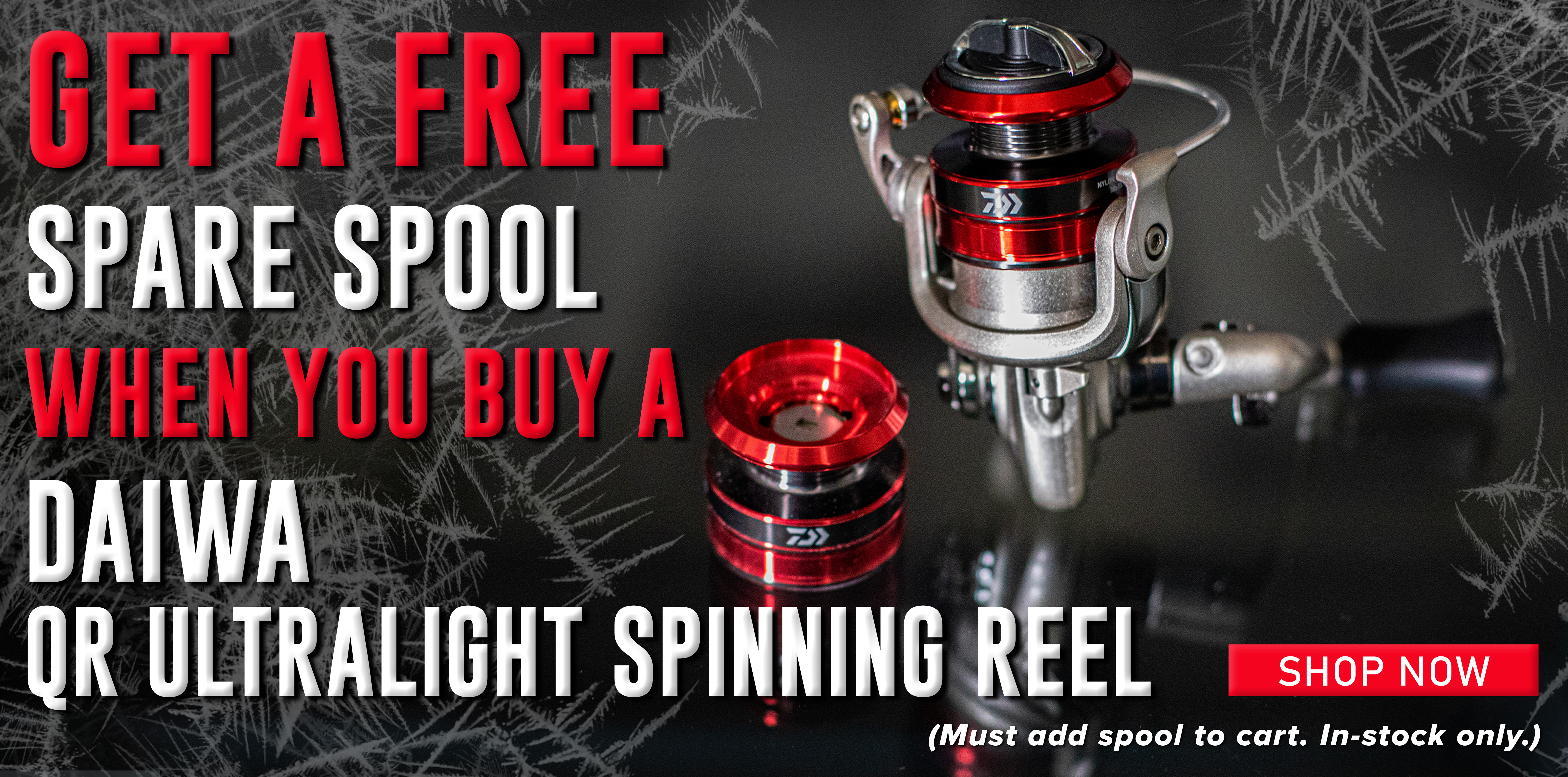 Get A Free Spare Spool When You Buy a Daiwa QR Ultralight spinning Reel Shop Now (Must add spool to cart. In-stock only.)