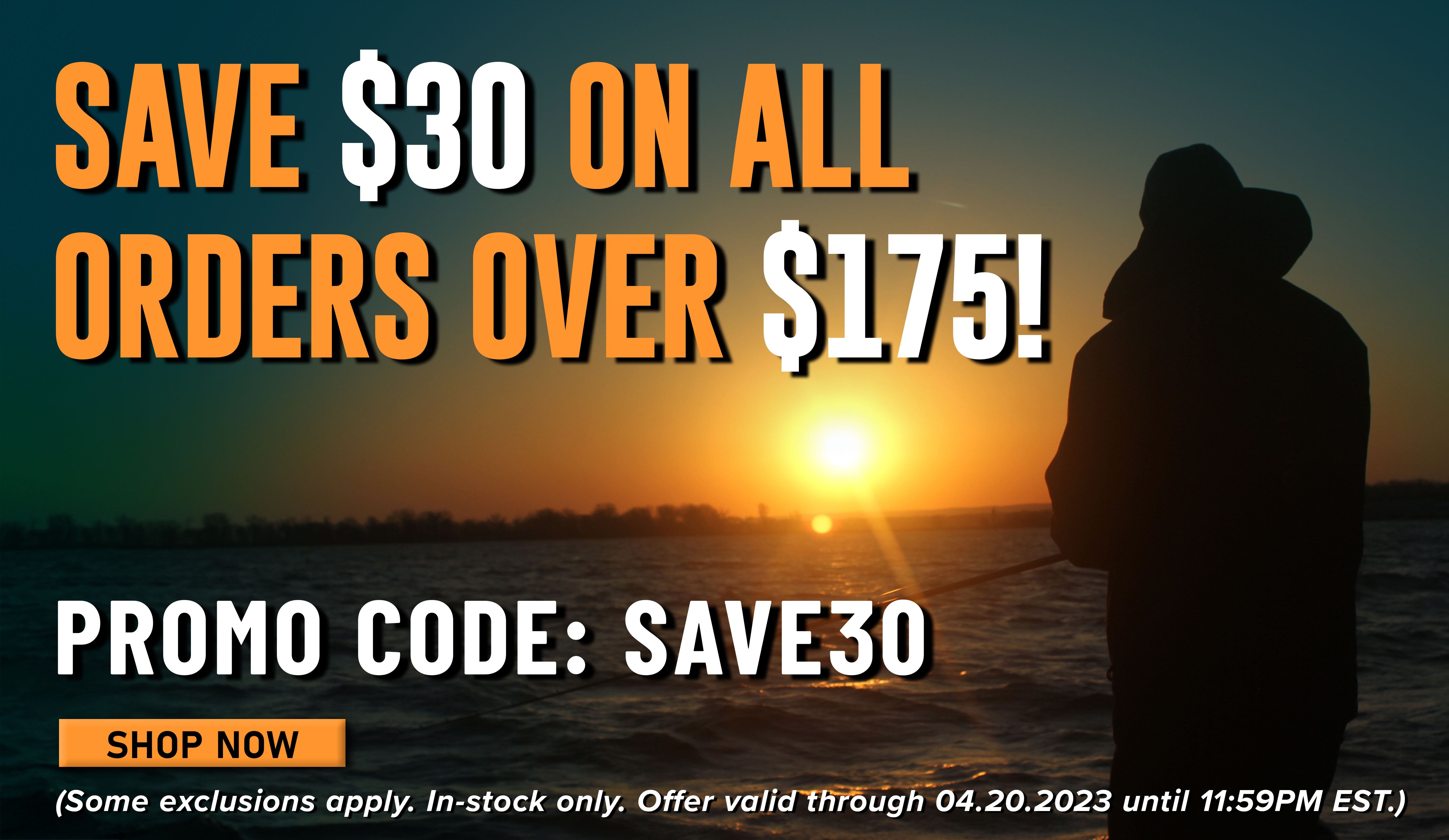 Save $30 on All Orders Over $175 Promo Code: SAVE30 Shop Now (Some exclusions apply. In-stock only. Offer valid through 04.20.2023 until 11:59 PM EST.)