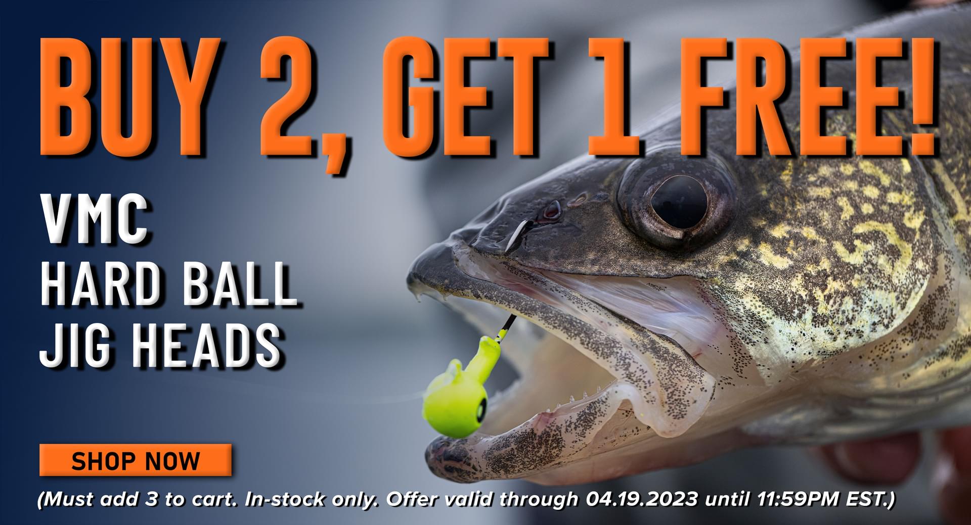 Buy 2, Get 1 Free! VMC Hard Ball Jig Heads Shop Now (Must add 3 to cart. In-stock only. Offer valid through 04.19.2023 until 11:59PM EST.)