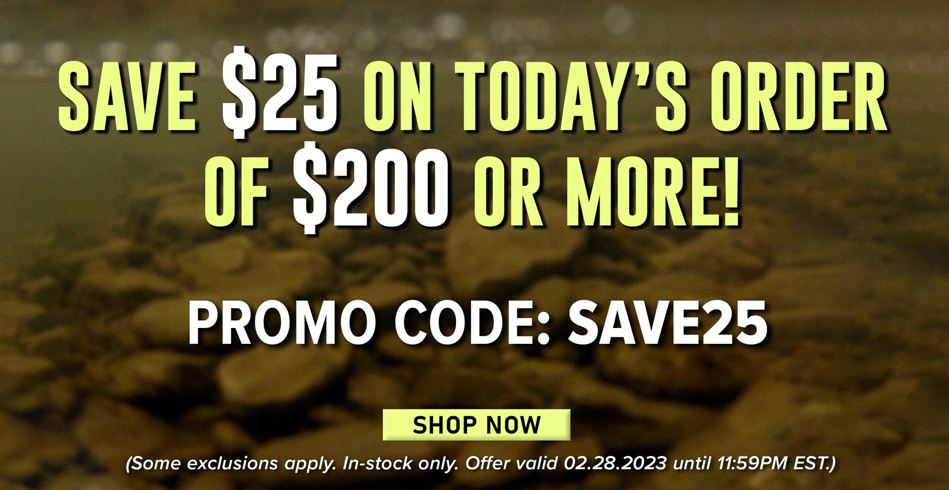 Save $25 On Today's Order of $200 Or More! Promo Code: SAVE25 Shop Now (Some exclusions apply. In-stock only. Offer valid 02.28.2023 until 11:59PM EST.)