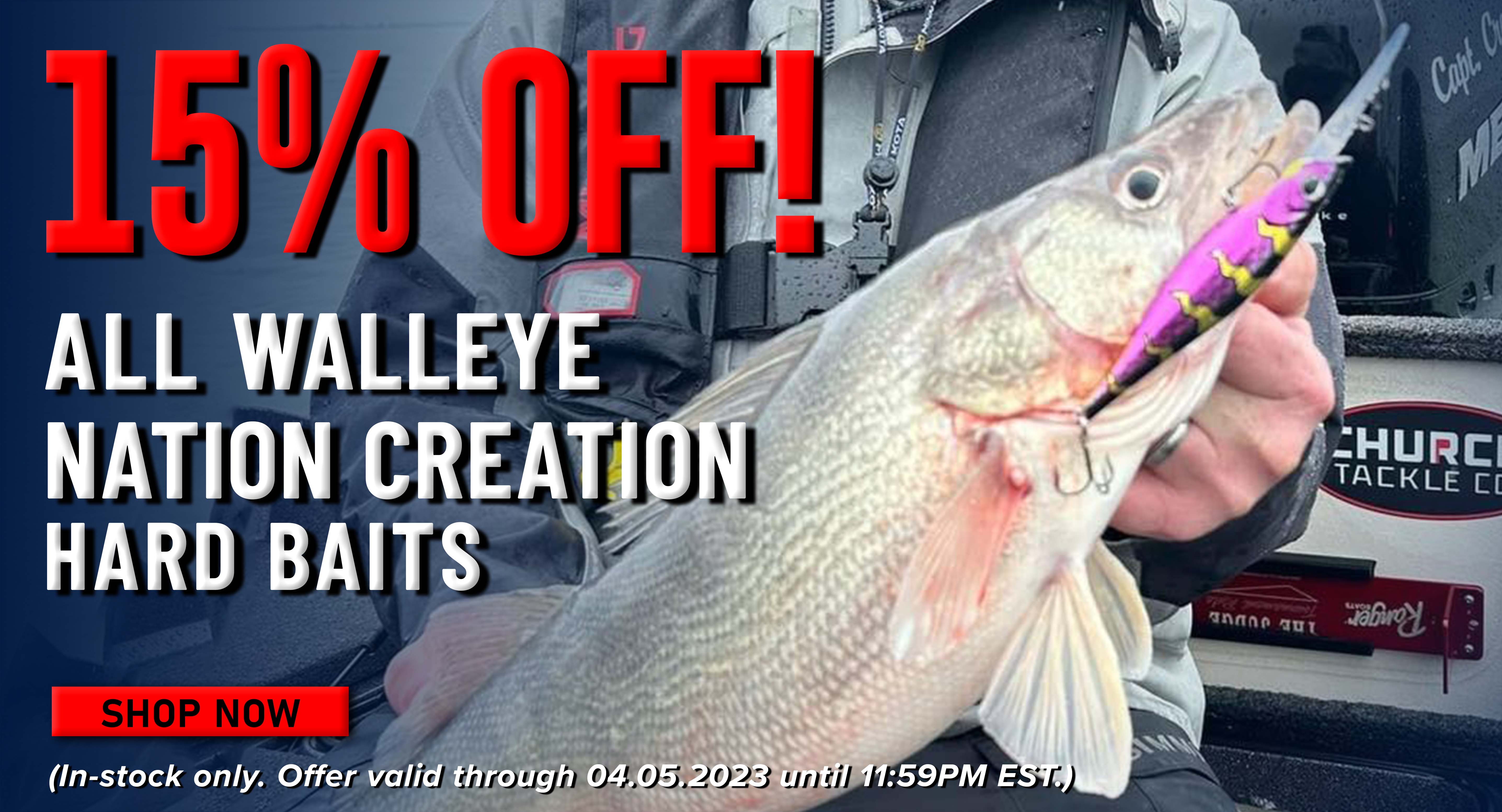 15% Off All Walleye Nation Creation Hard Baits Shop Now (In-stock only. Offer valid through 04.05.2023 until 11:59 PM EST.)