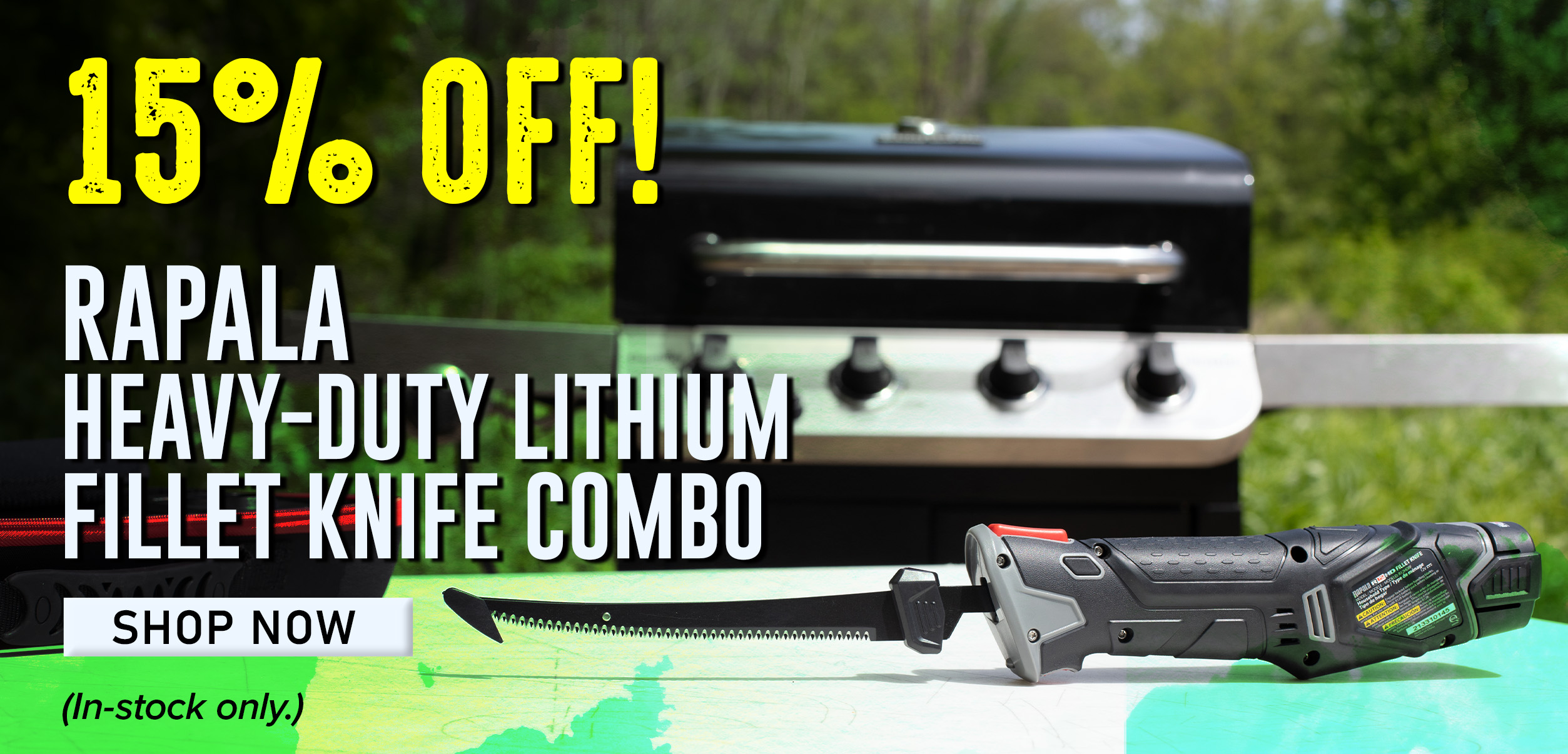 15% Off! Rapala Heavy-Duty Lithium Fillet Knife Combo Shop Now (In-stock only.)