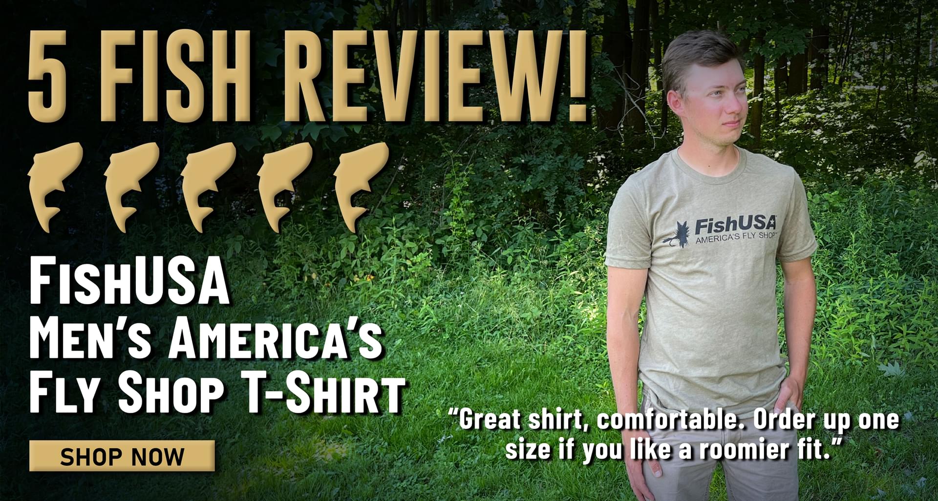 5 Fish Review! FishUSA Men's America's Fly Shop T-Shirt Great shirt, comfortable. Order up one size if you like a roomier fit. Shop Now