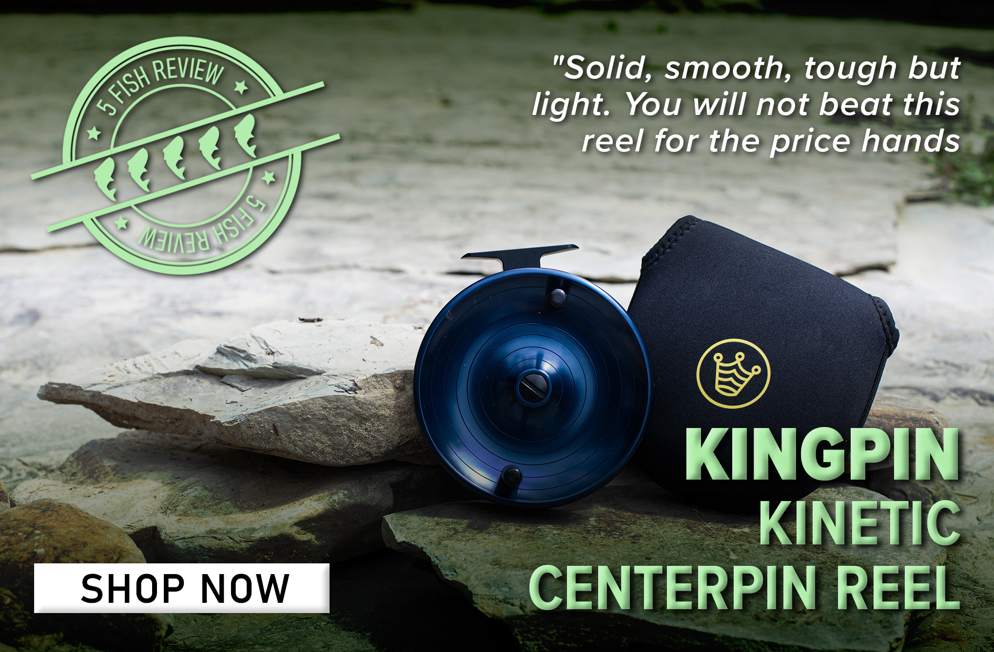 5 Fish Review Kingpin Kinetic Centerpin Reel 