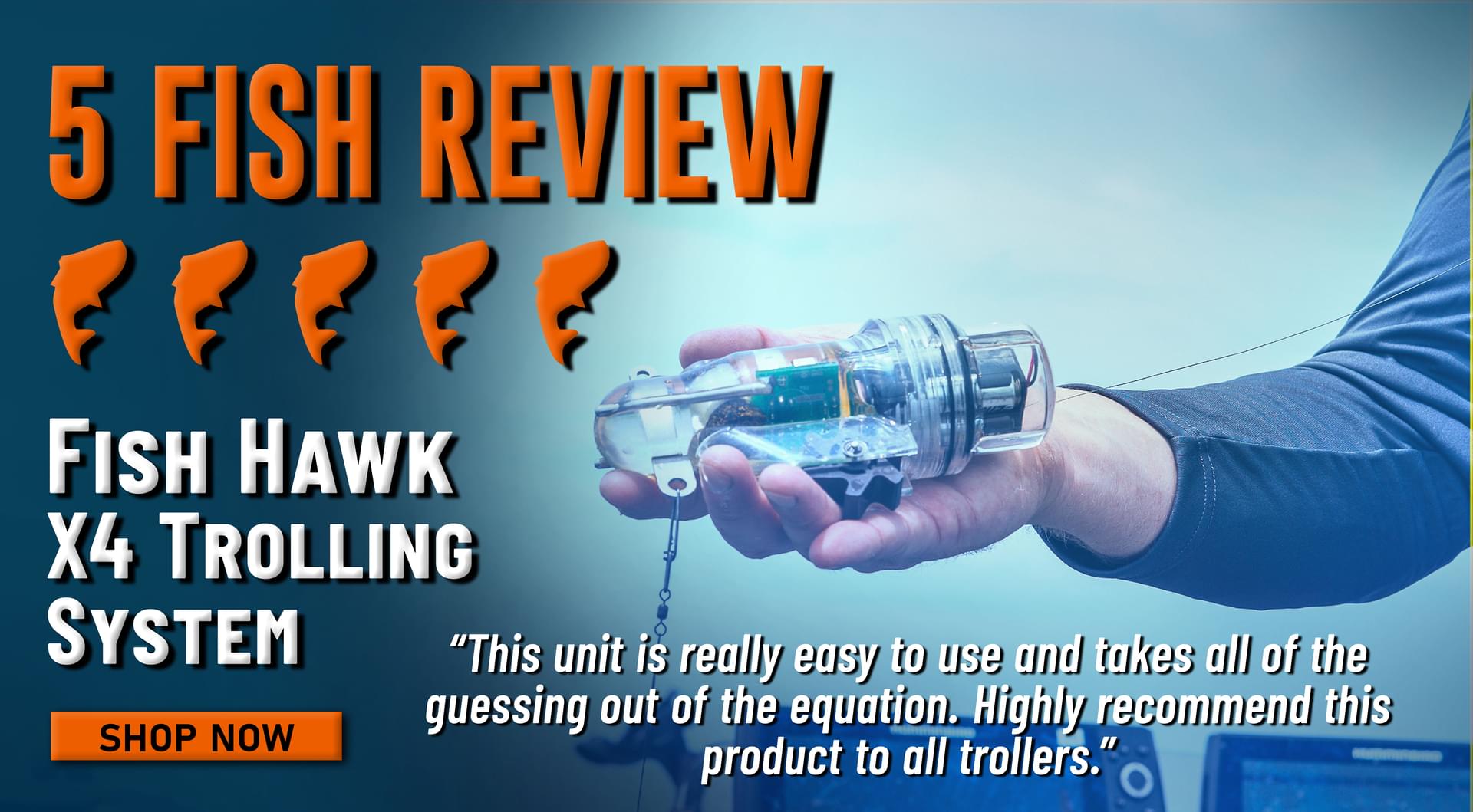 5 Fish Review! Fish Hawk X4 Trolling System This unit is really easy to use and takes all of the guessing out of the equation. Highly recommend this product to all trollers. Shop Now