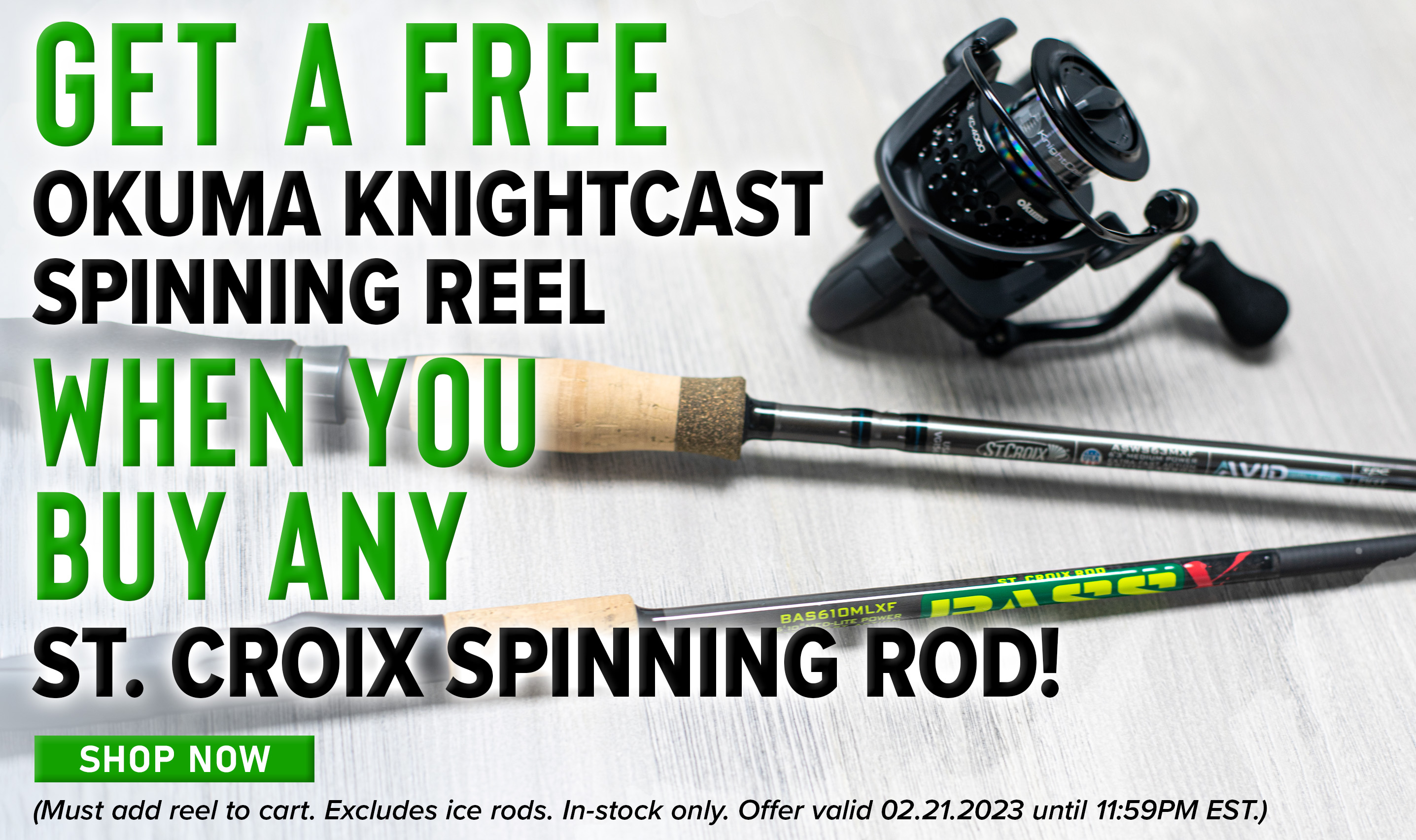 Buy a St. Croix Spinning Rod and Get a Free Okuma KnightCast