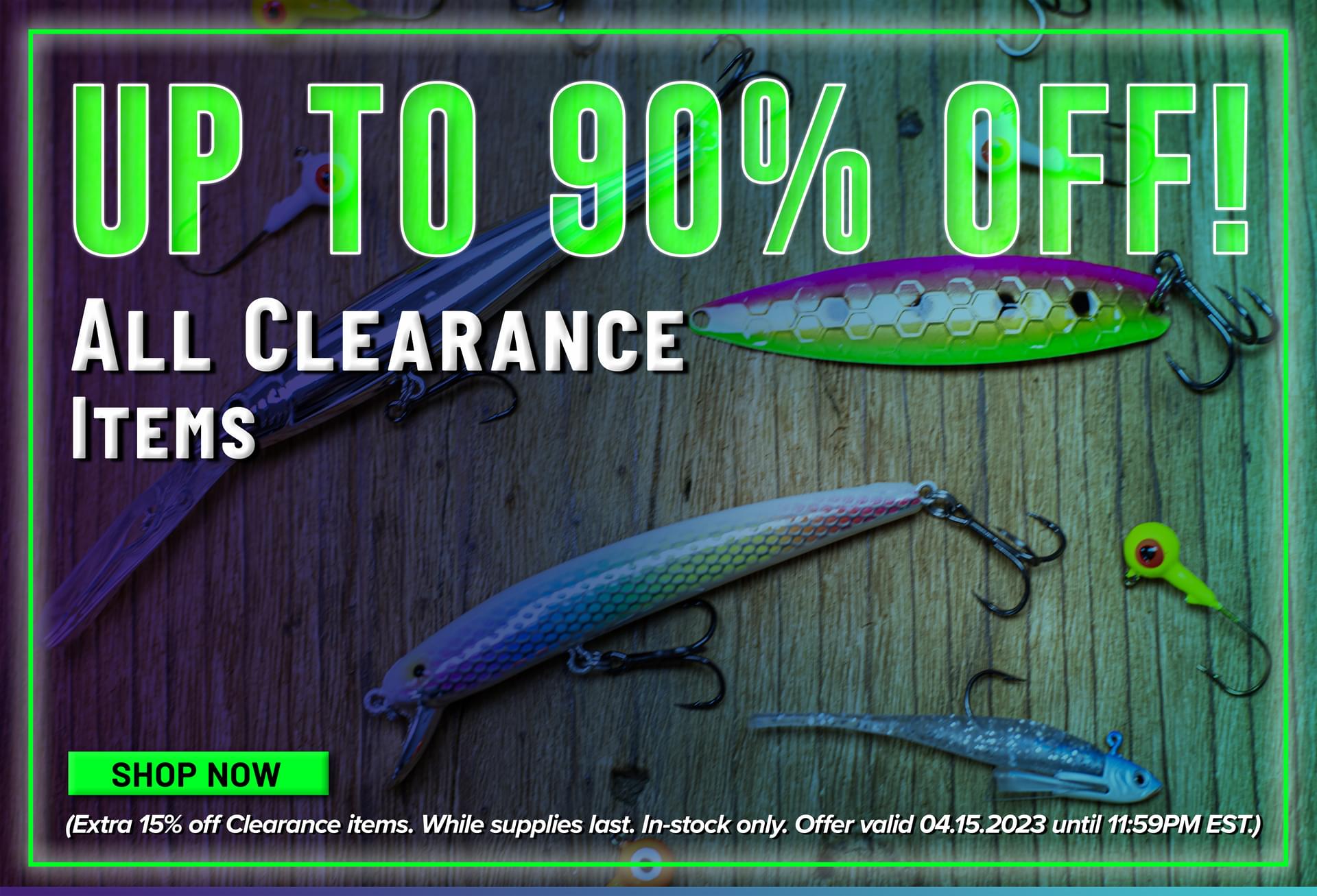 Up to 90% Off! All Clearance Items Shop Now (Extra 15% Off Clearance Items. While supplies last. In-stock only. Offer valid 04.15.2023 until 11:59PM EST.)