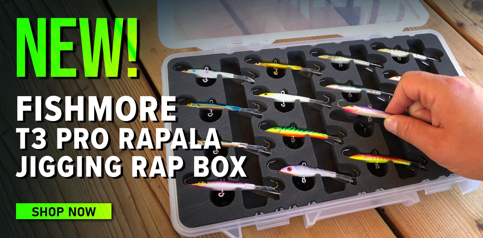 New! FishMore T3 Pro Rapala Jigging Rap Box Shop Now