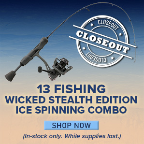 Closeout 13 Fishing Wicked Stealth Edition Ice Spinning Combo Shop Now (In-stock only. While supplies last.)