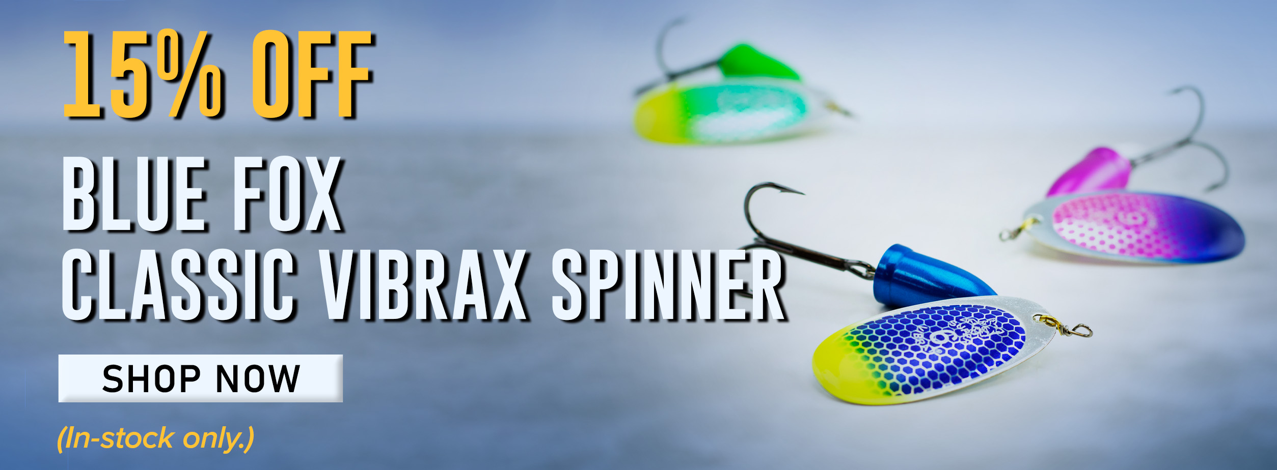 15% Off Blue Fox Classic Vibrax Spinner Shop Now (In-stock only.)