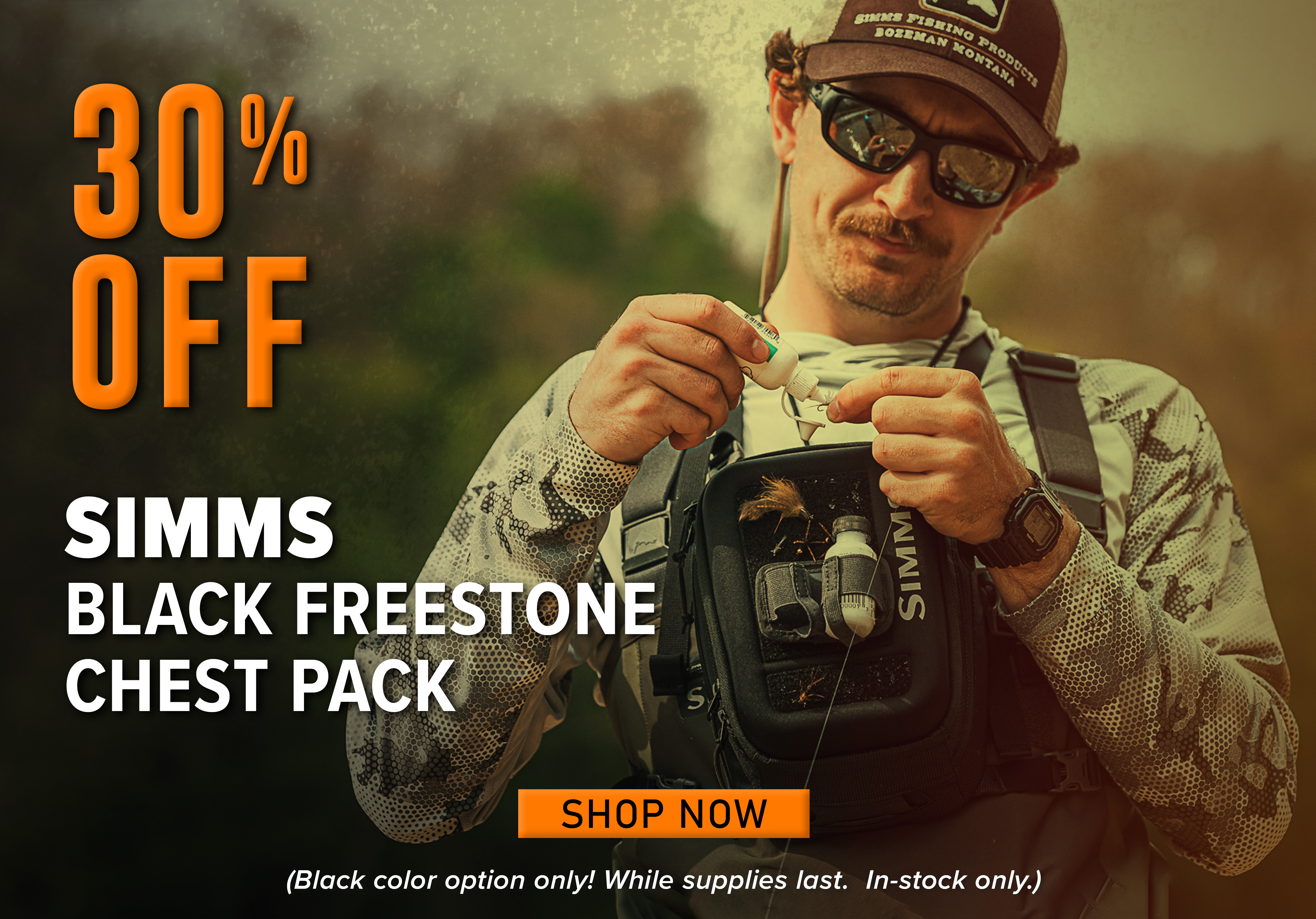 30% Off SIMMS Black FREESTONE CHEST PACK Shop Now (Black color option only. While supplies last. In-stock only.)