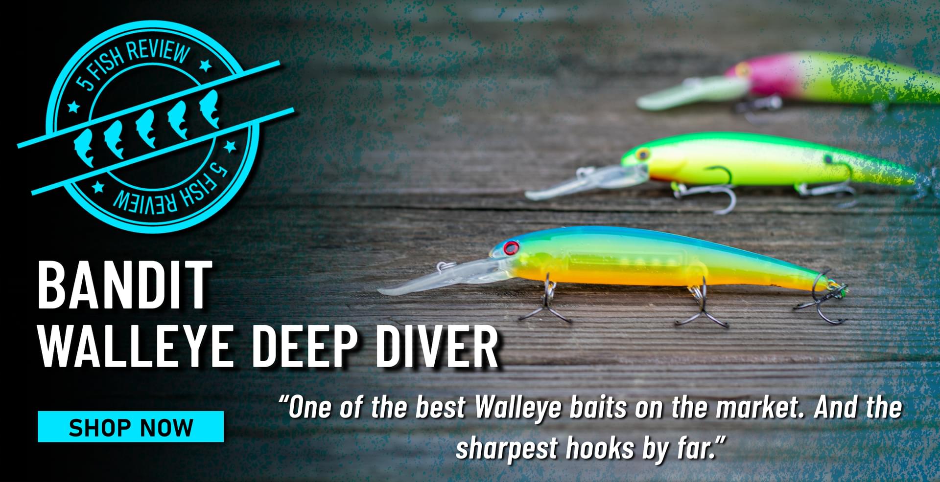 5 Fish Review! Bandit Walleye Deep Diver 