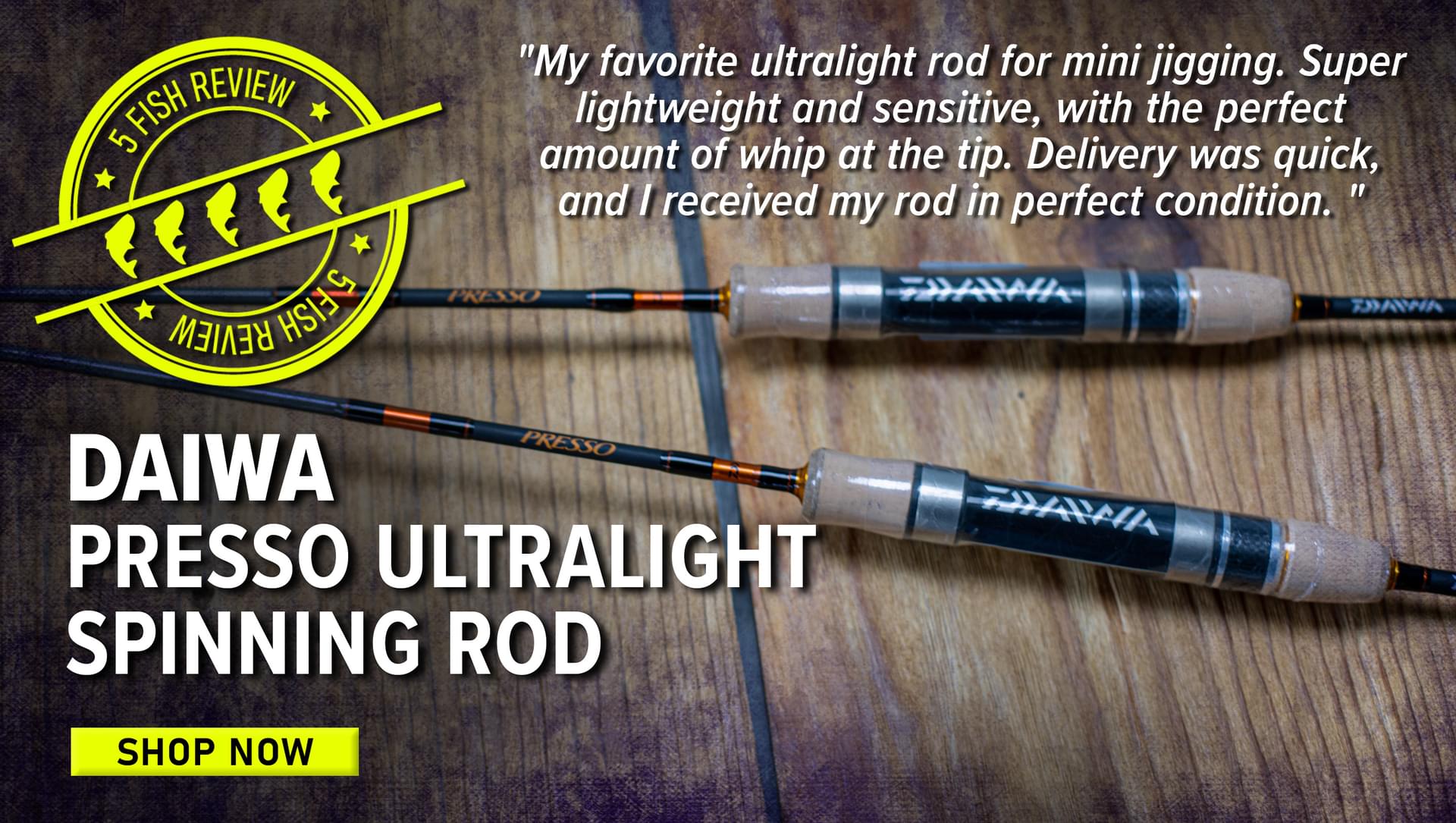 5 Fish Review Daiwa Presso Ultralight Spinning Rod 