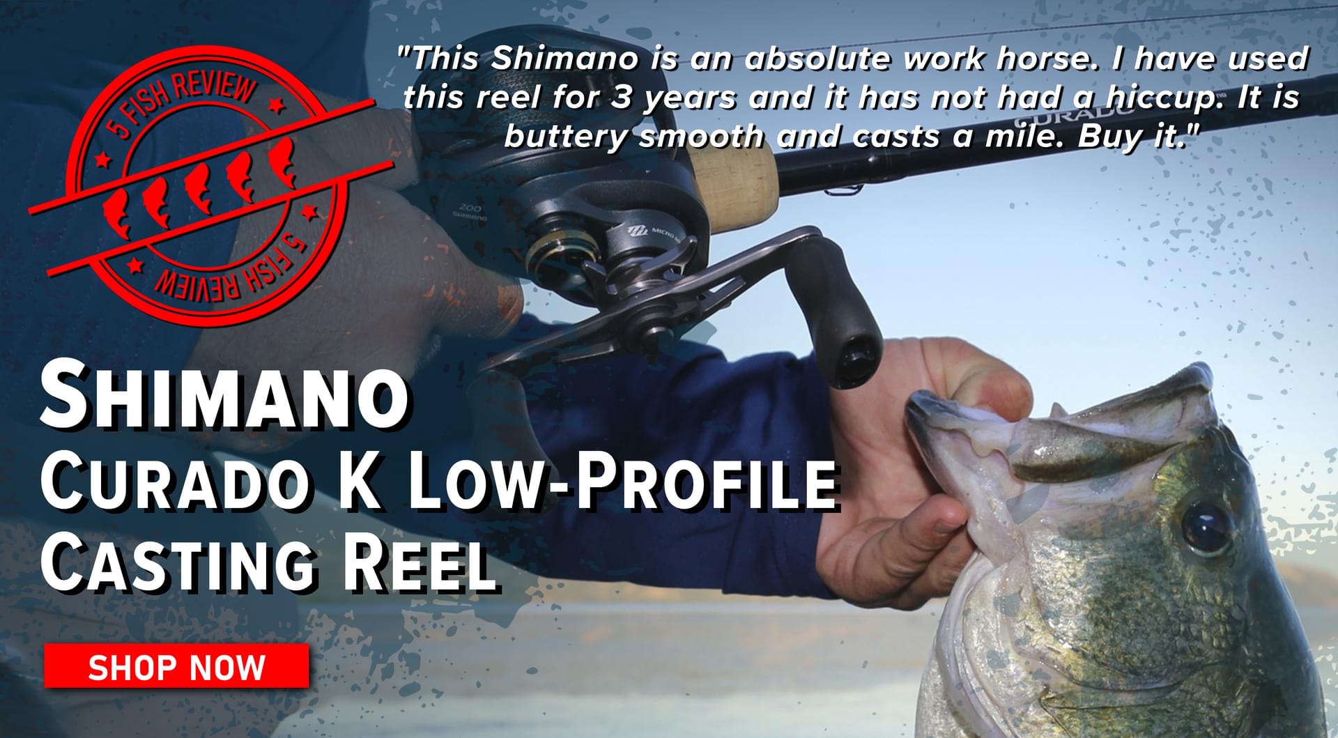 5 Fish Review! Shimano Curado K Low-Profile Casting Reel 