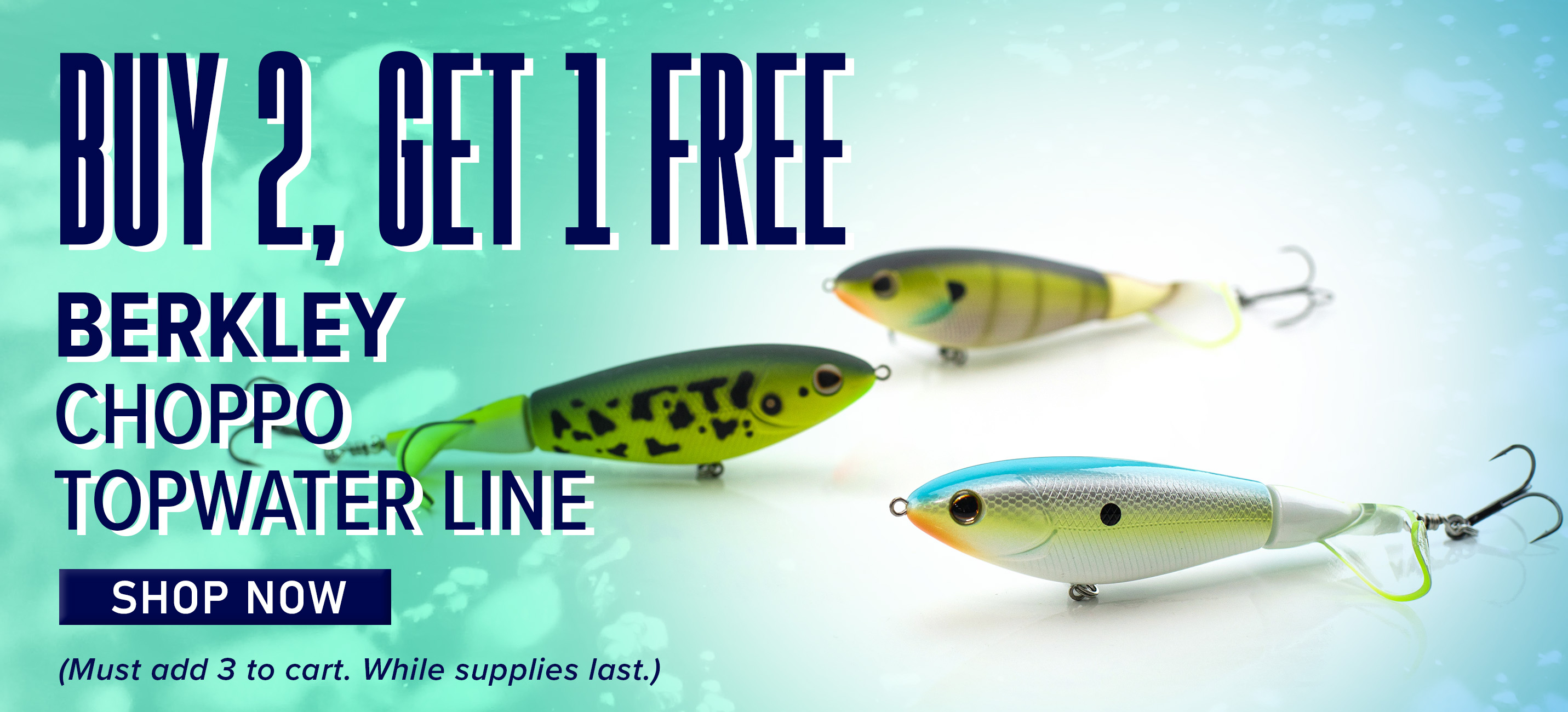 Buy 2 Get 1 Free Berkley Choppo Topwater Lure Shop Now (Must add 3 to cart. In-stock only.)