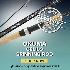 Closeout Okuma Celilo Spinning Rod Shop Now (In-stock only. While supplies last.)