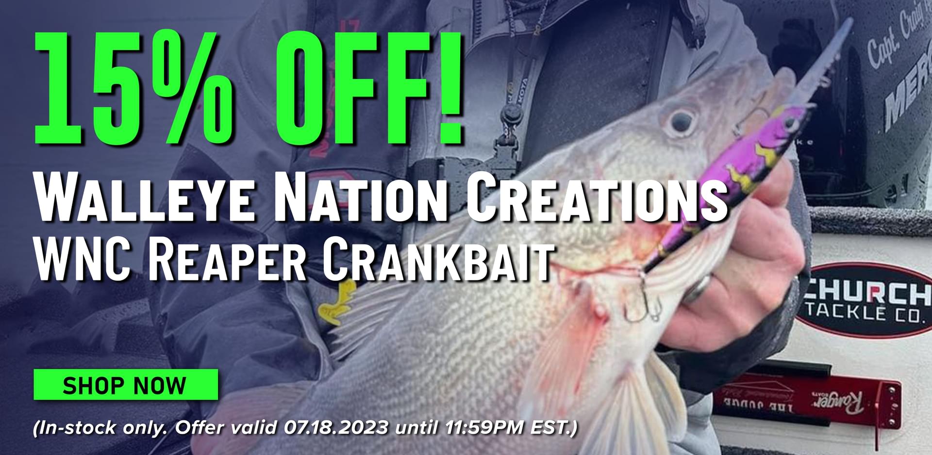 15% Off Walleye Nation Creations WNC Reaper Crankbait Shop Now (In-stock only. Offer valid 07.18.2023 until 11:59PM EST.)