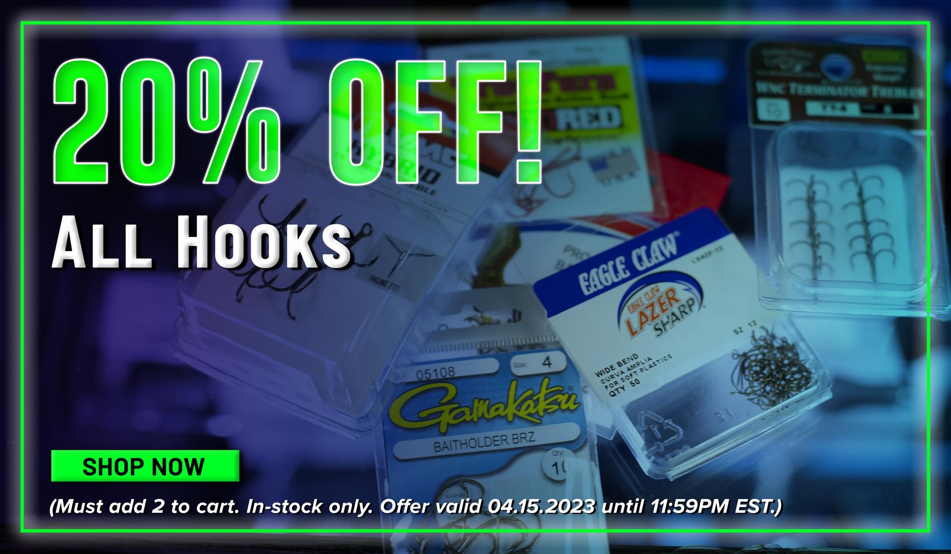 20% Off! All Hooks Shop Now (In-stock only. Offer valid 04.15.2023 until 11:59PM EST.)