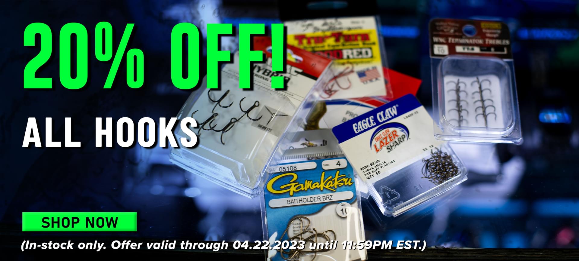 20% Off! All Hooks Shop Now (In-stock only. Offer valid through 04.22.2023 until 11:59PM EST.)