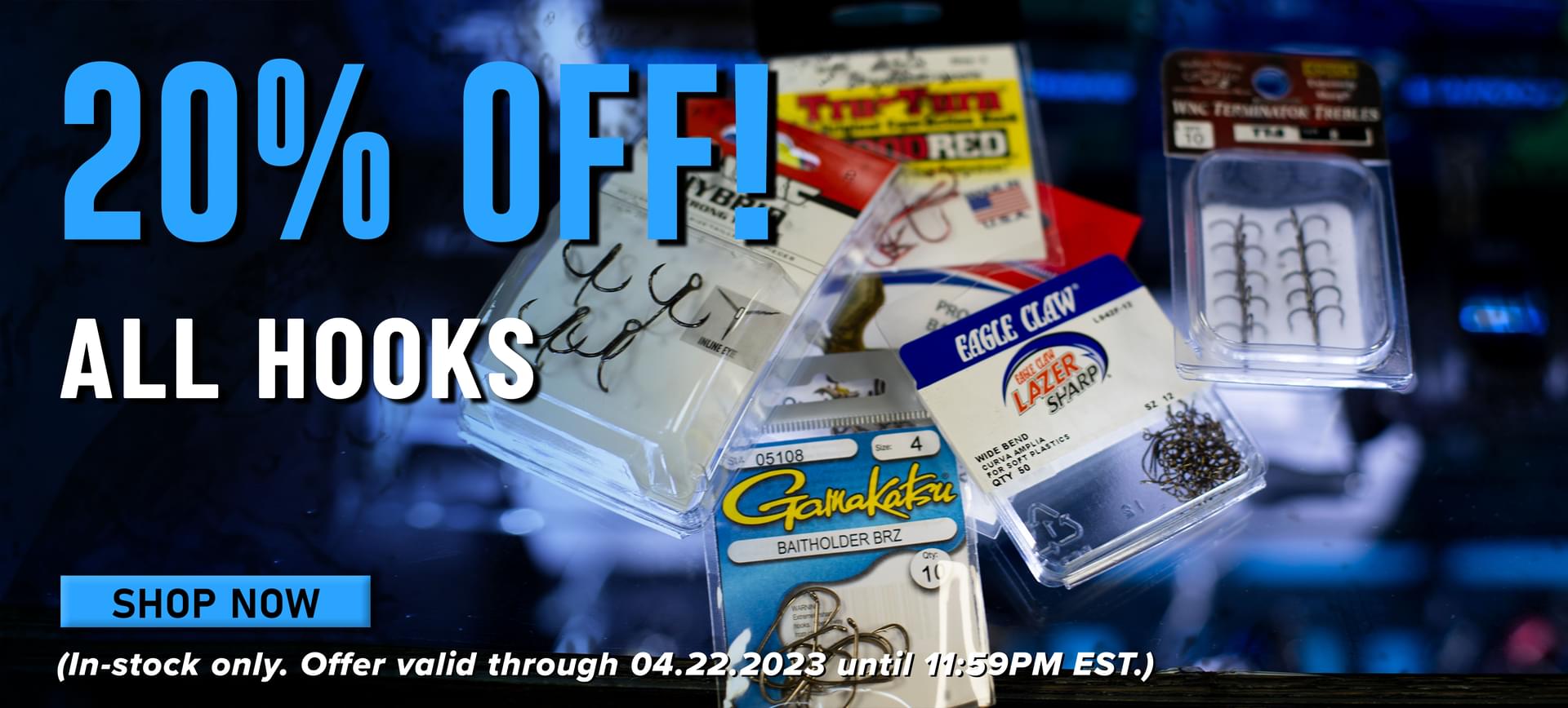 20% Off! All Hooks Shop Now (In-stock only. Offer valid through 04.22.2023 until 11:59PM EST.)