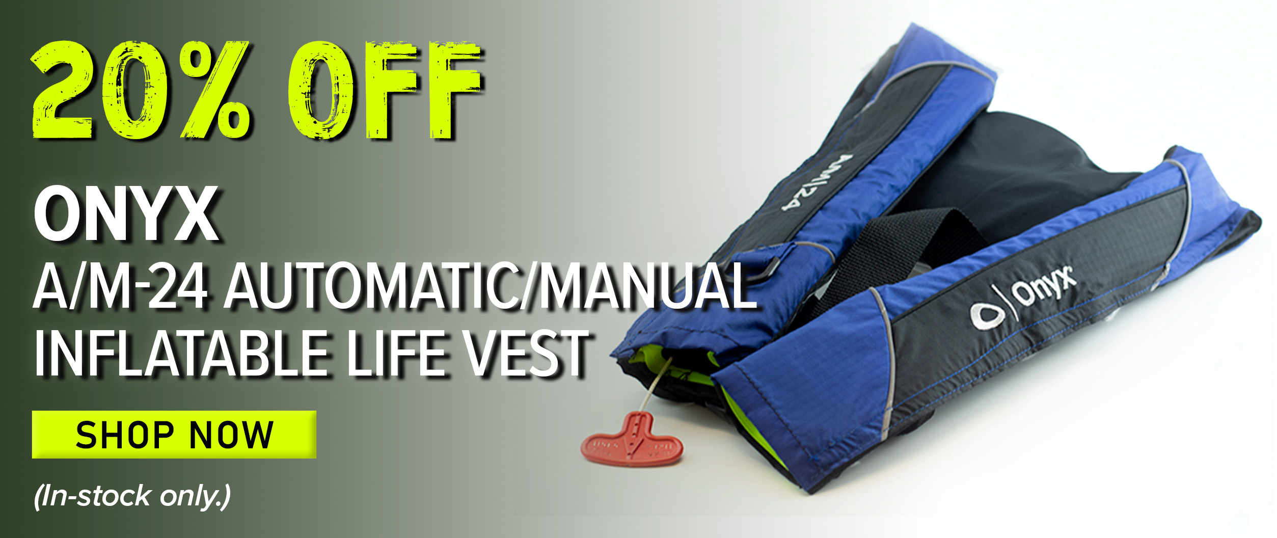 20% Off Onyx A/M-24 Automatic/Manual Inflatable Life Vest Shop Now (In-stock only.)