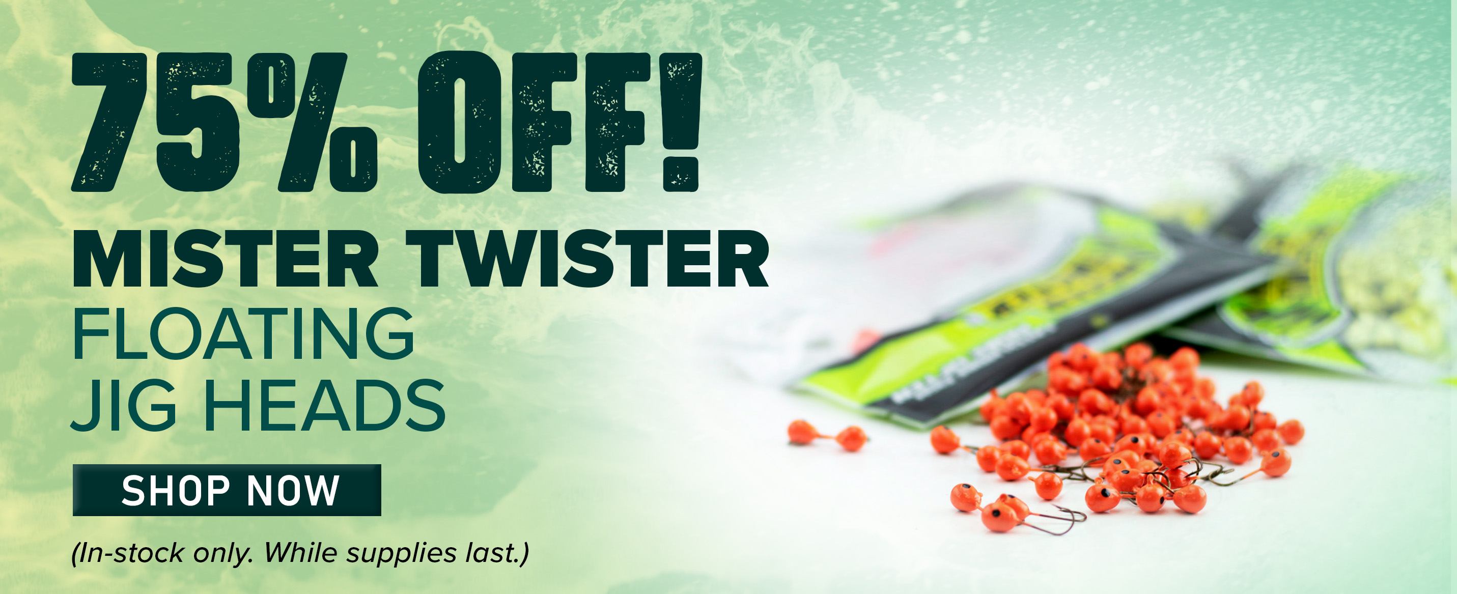 75% Off! Mister Twister Floating Jig Heads 100 Pack Shop Now (In-stock only. While Supplies last.)