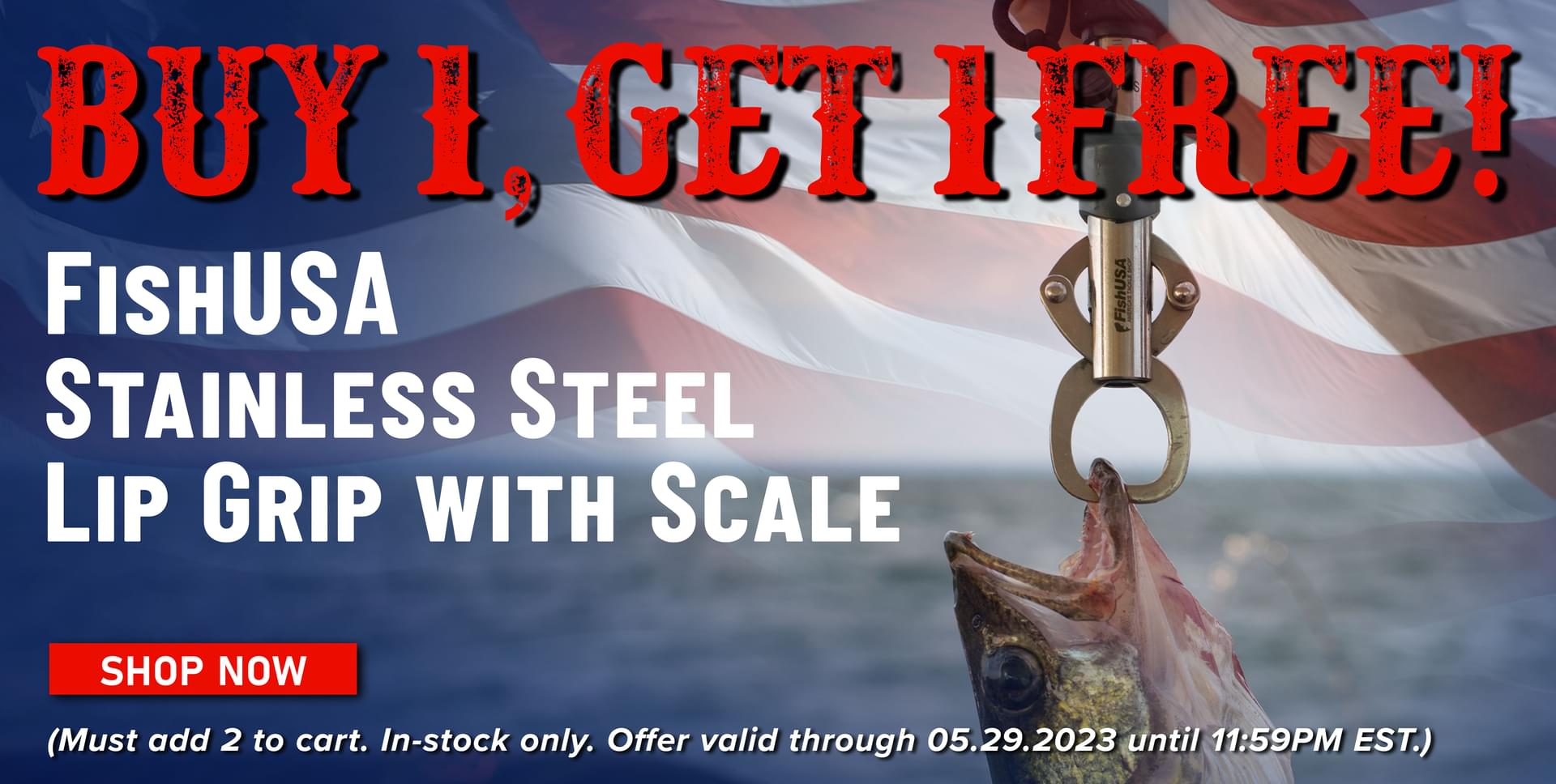 Buy 1, Get 1 Free! FishUSA Stainless Steel Lip Grip with Scale Shop Now (Must add 2 to cart. In-stock only. Offer valid 05.29.2023 until 11:59PM EST.)