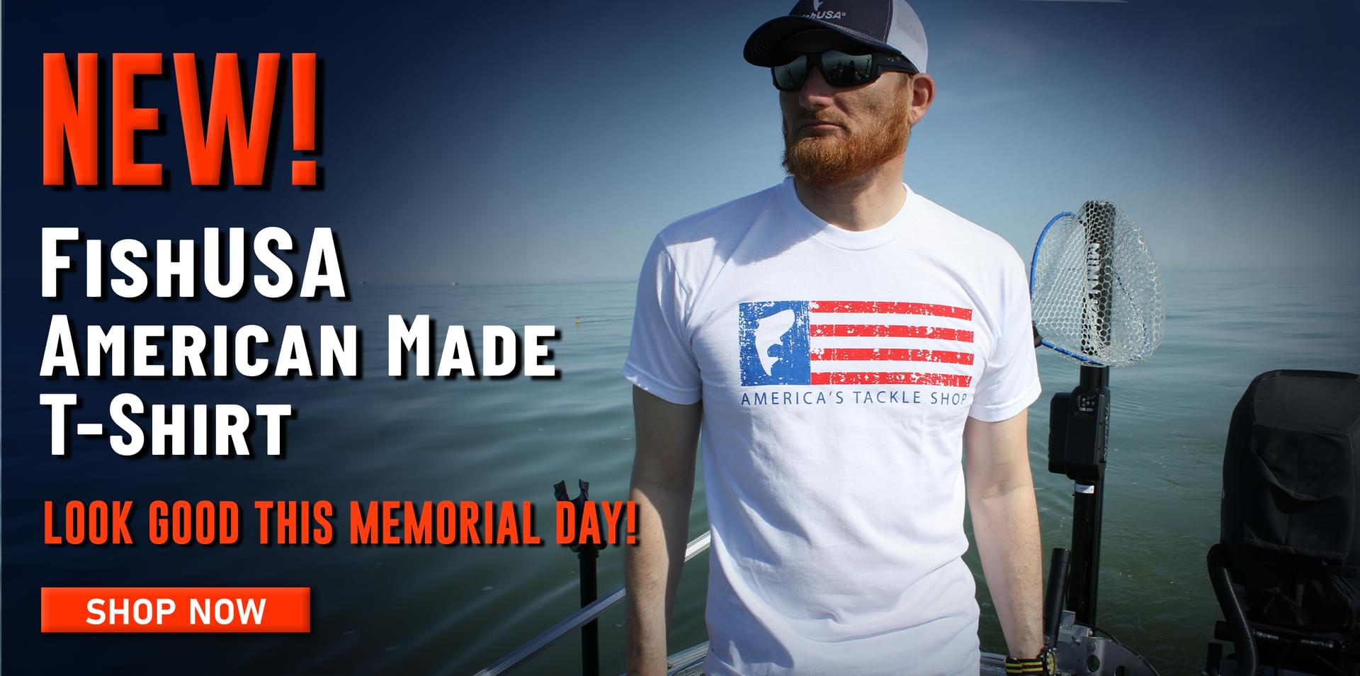 New! FishUSA American Made T-Shirt Look Good This Memorial Day! Shop Now