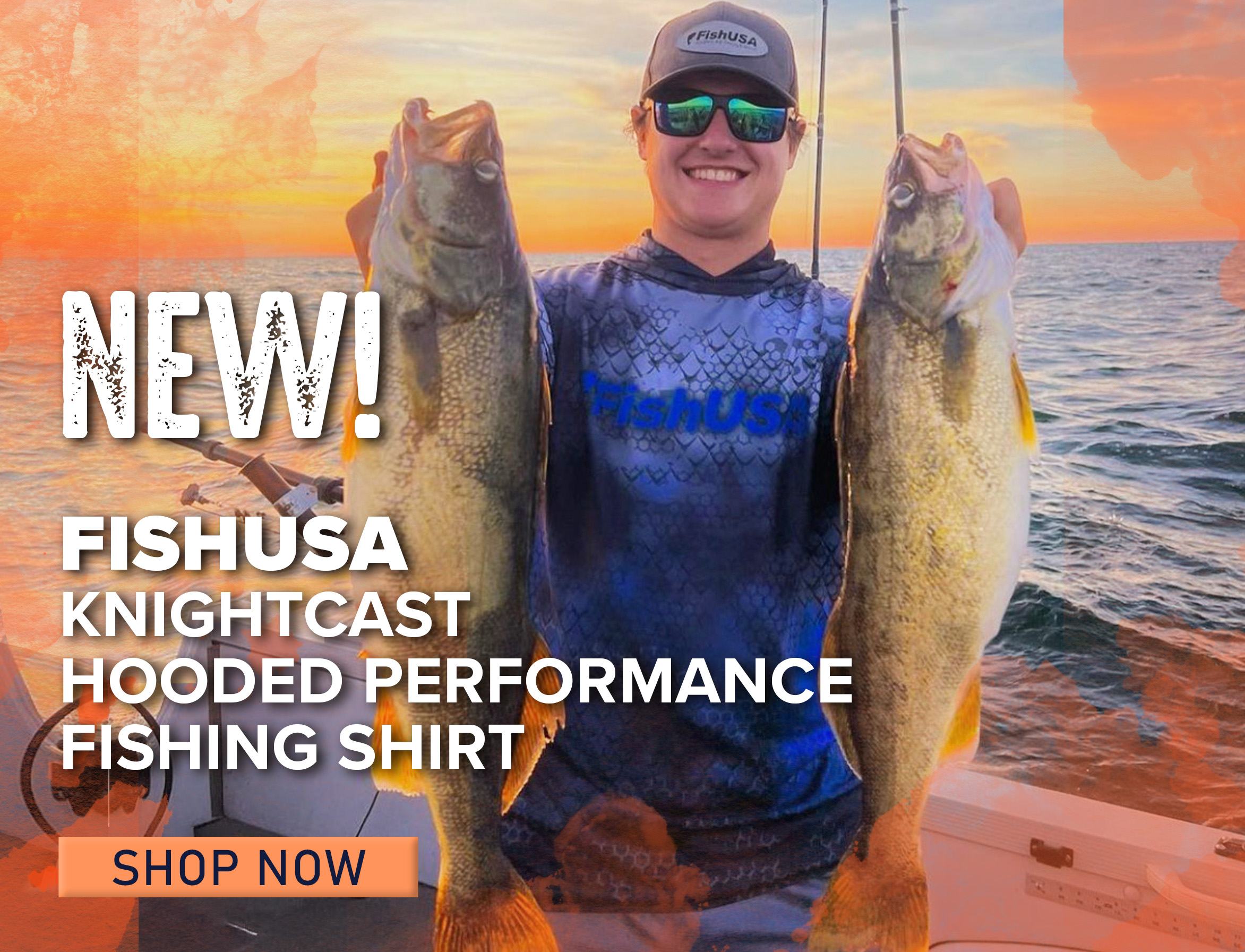 New! FishUSA KnightCast Hooded Performance Fishing Shirt Shop Now