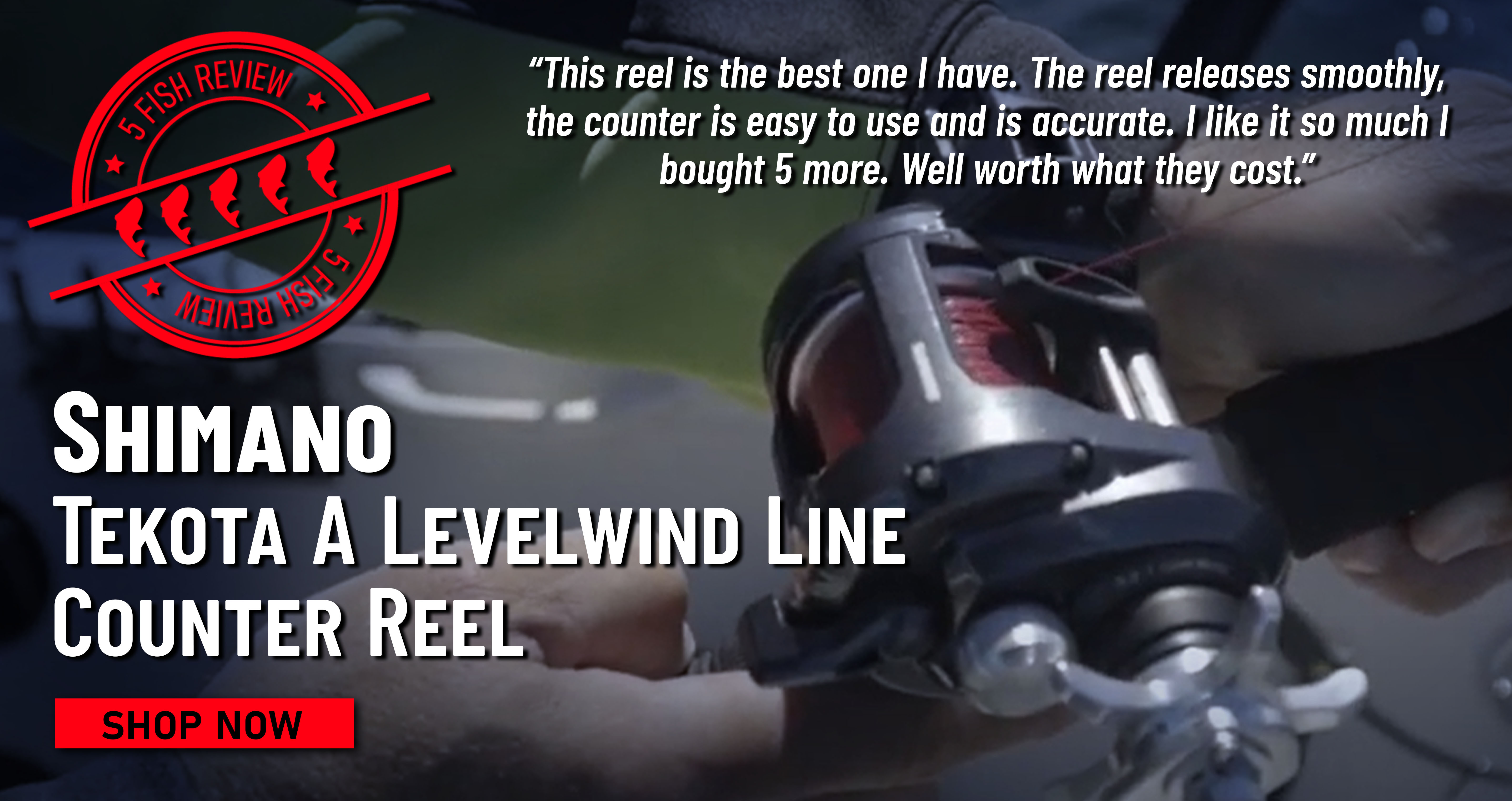 5 Fish Review Shimano Tekota A Levelwind Line Counter Reel This reel is the best one I have. The reel releases smoothly, the counter is easy to use and is accurate. I like it so much I bought 5 more. Well worth what they cost. Shop Now