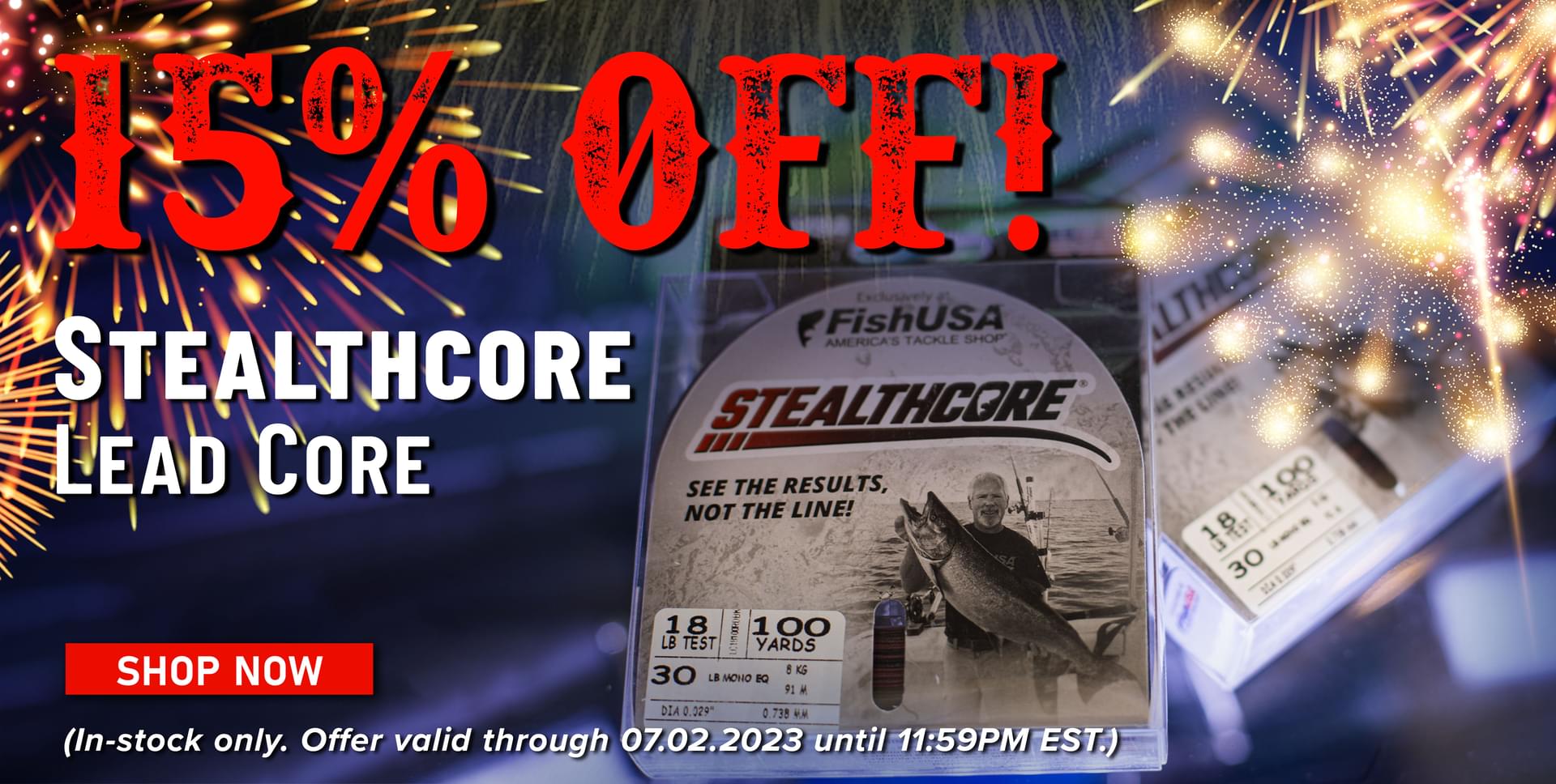 15% Off! Stealthcore Lead Core Shop Now (In-stock only. Offer valid 07.02.2023 until 11:59PM EST.)