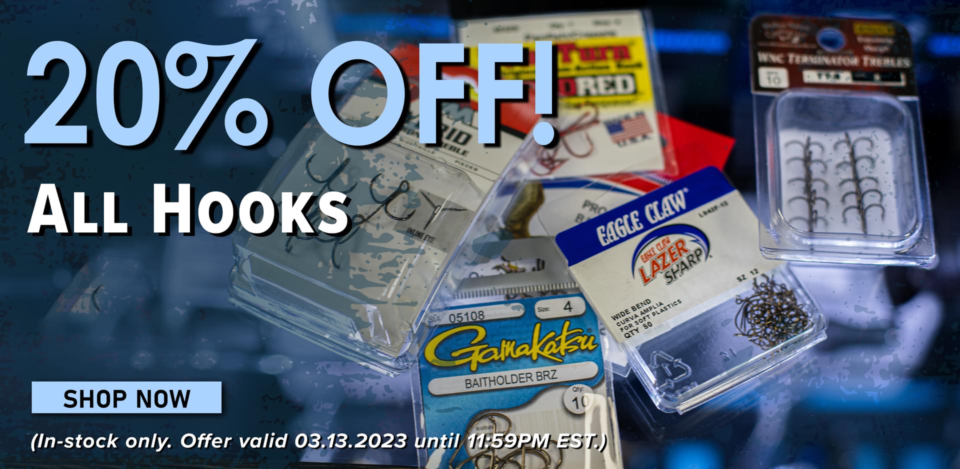 20% Off! All Hooks Shop Now (In-stock only. Offer valid 03.13.2023 until 11:59 PM EST.)