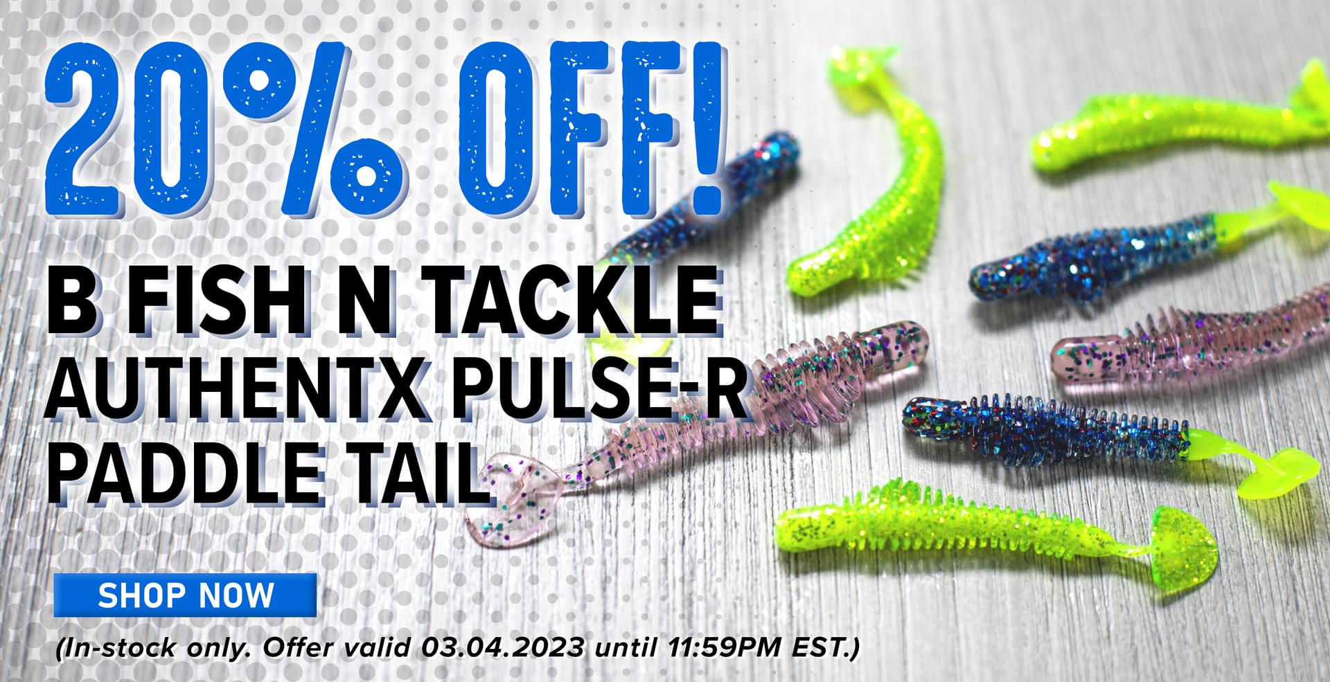 20% Off! B Fish N Tackle AuthentX Pulse-R Paddle Tail Shop Now (In-stock only. Offer valid 03.04.2023 until 11:59PM EST.)