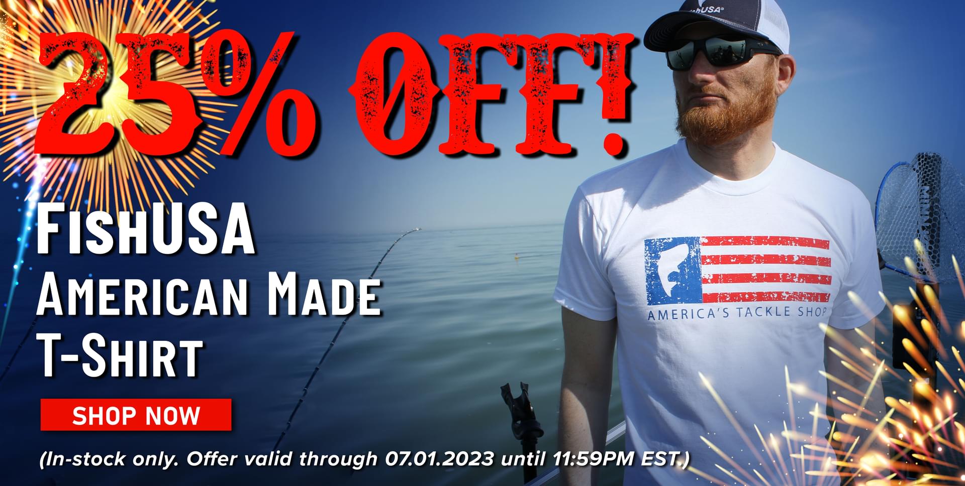 25% Off! FishUSA American Made T-Shirt Shop Now (In-stock only. Offer valid 07.01.2023 until 11:59PM EST.)