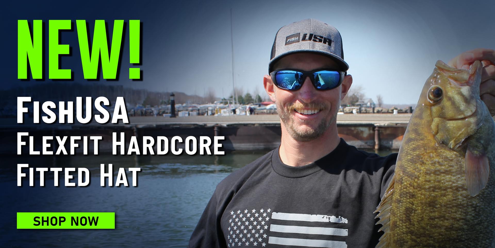 New! FishUSA Flexfit Hardcore Fitted Hat Shop Now