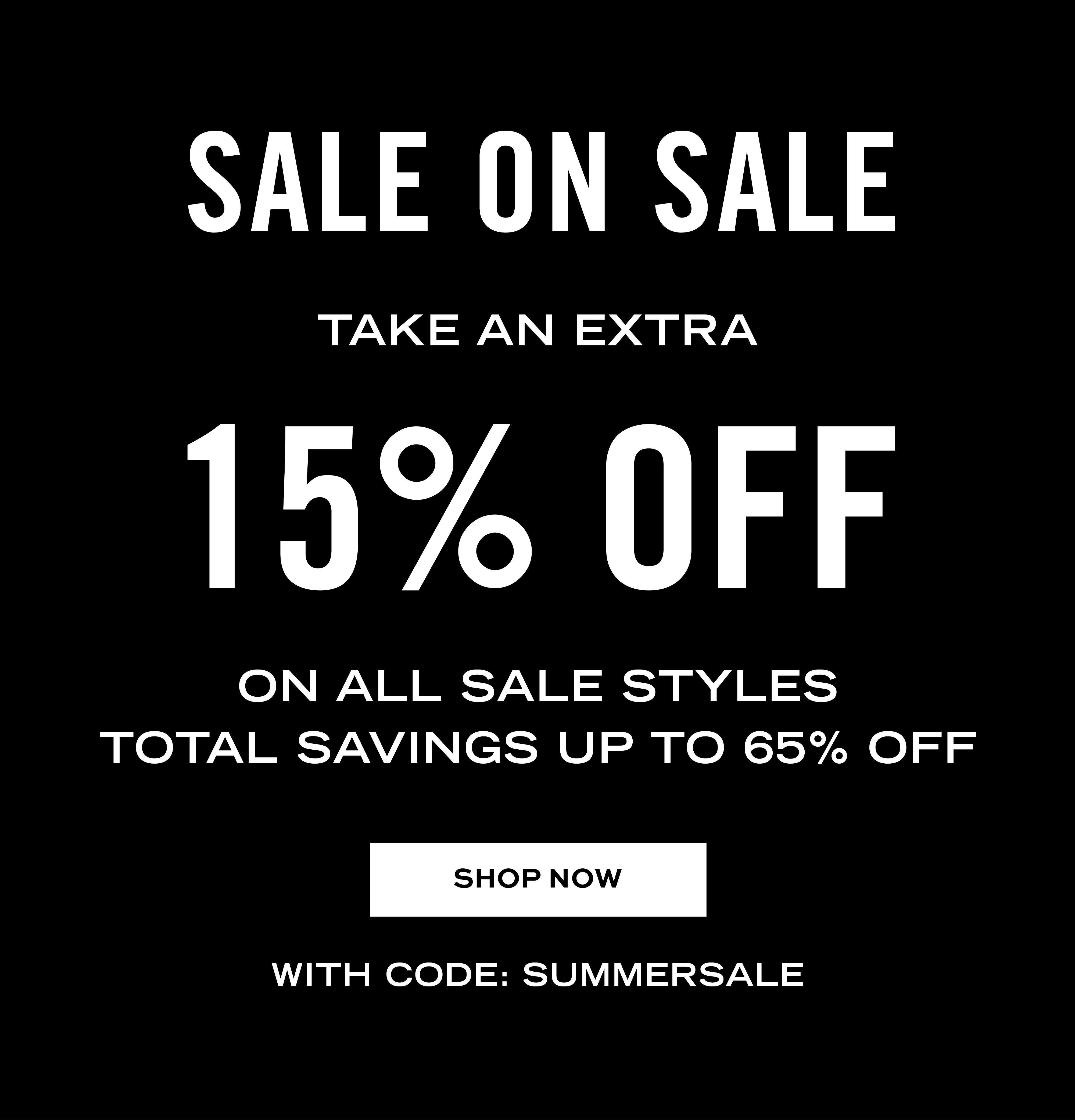 15% off select styles, shop now.