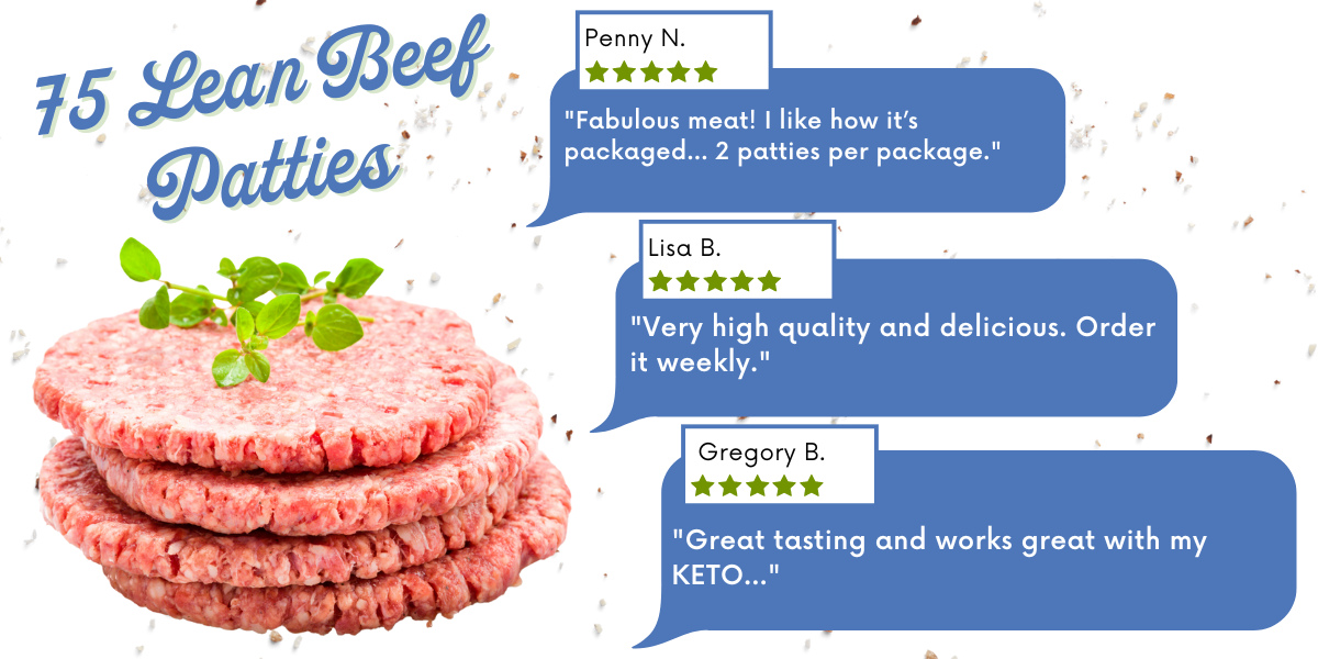 grassfed beef patties 75% lean