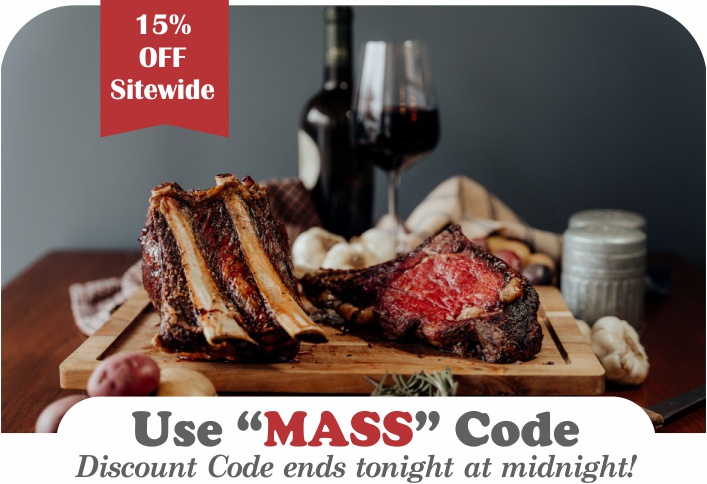 Discount Code MASS, standing rib roast