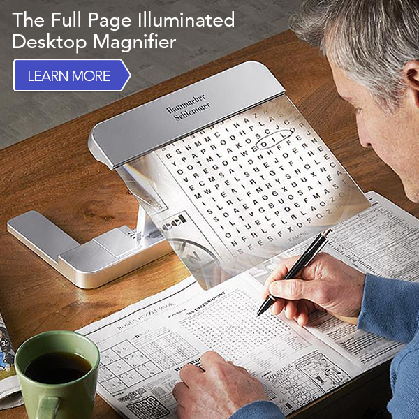 The Full Page Illuminated Desktop Magnifier Hammacher Schlemmer