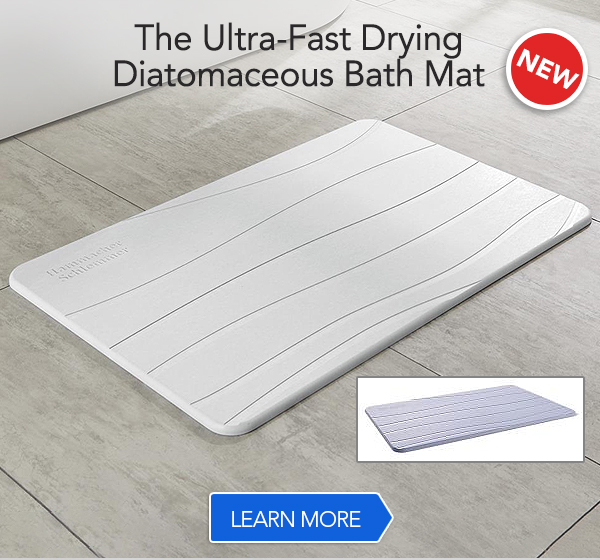 The Ultra-Fast Drying Diatomaceous Bath Mat - Hammacher Schlemmer