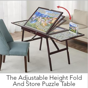 The Adjustable Height Fold And Store Puzzle Table