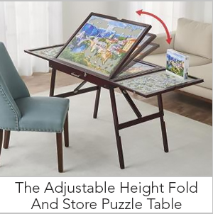 The Adjustable Height Fold And Store Puzzle Table