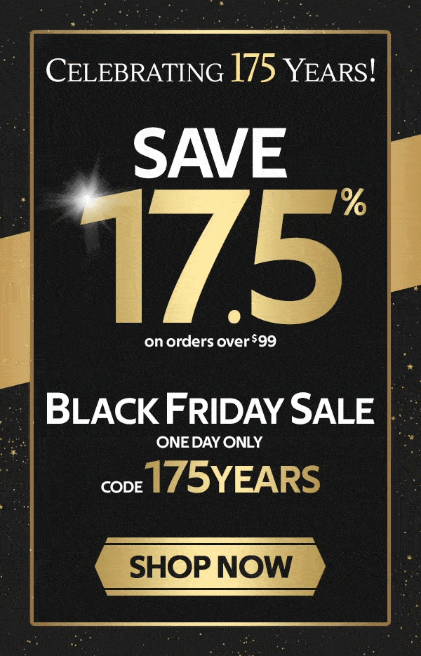 Save 17.5 To Celebrate 175 Years of Hammacher Holidays! Hammacher