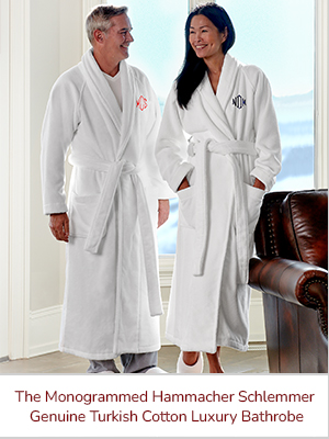 The Monogrammed Hammacher Schlemmer Genuine Turkish Cotton Luxury Bathrobe