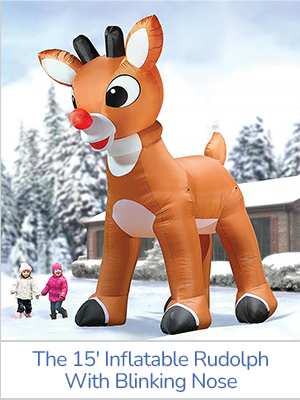 The 15' Inflatable Rudolph With Blinking Nose