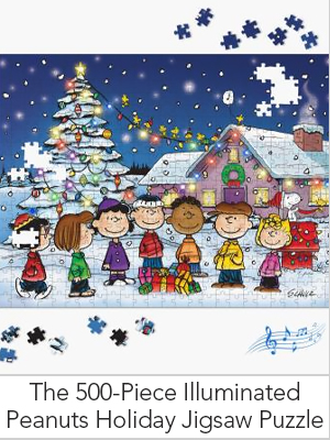 The 500-Piece Illuminated Peanuts Holiday Jigsaw Puzzle