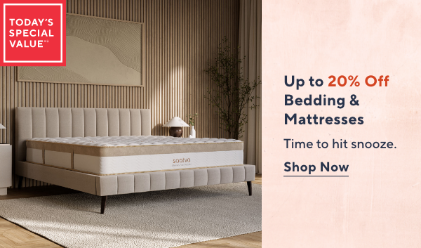 up to 20% off bedding & mattresses